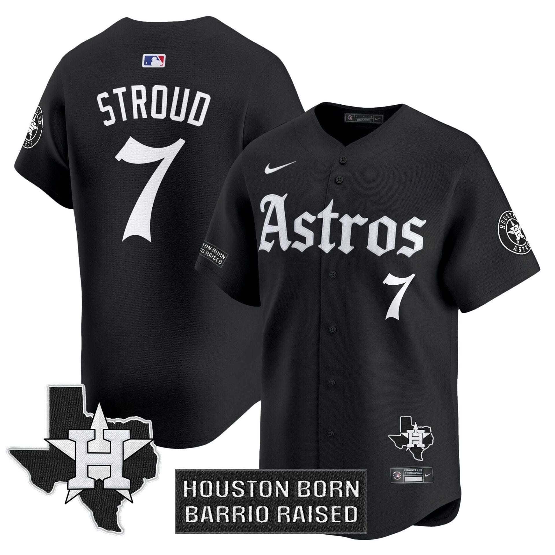 Houston Astros 'Gothic Edition' Vapor Premier Limited Jersey - All Stitched - Image 4