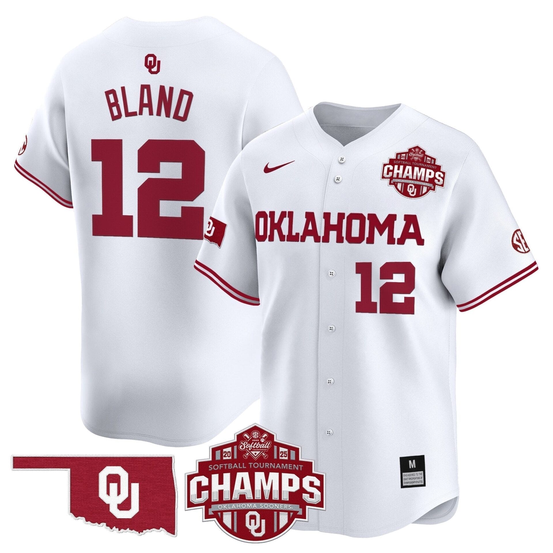 Oklahoma Sooners 2025 SEC Softball Conference Tournament Champions Patch Vapor Premier Limited Jersey - All Stitched - Image 15