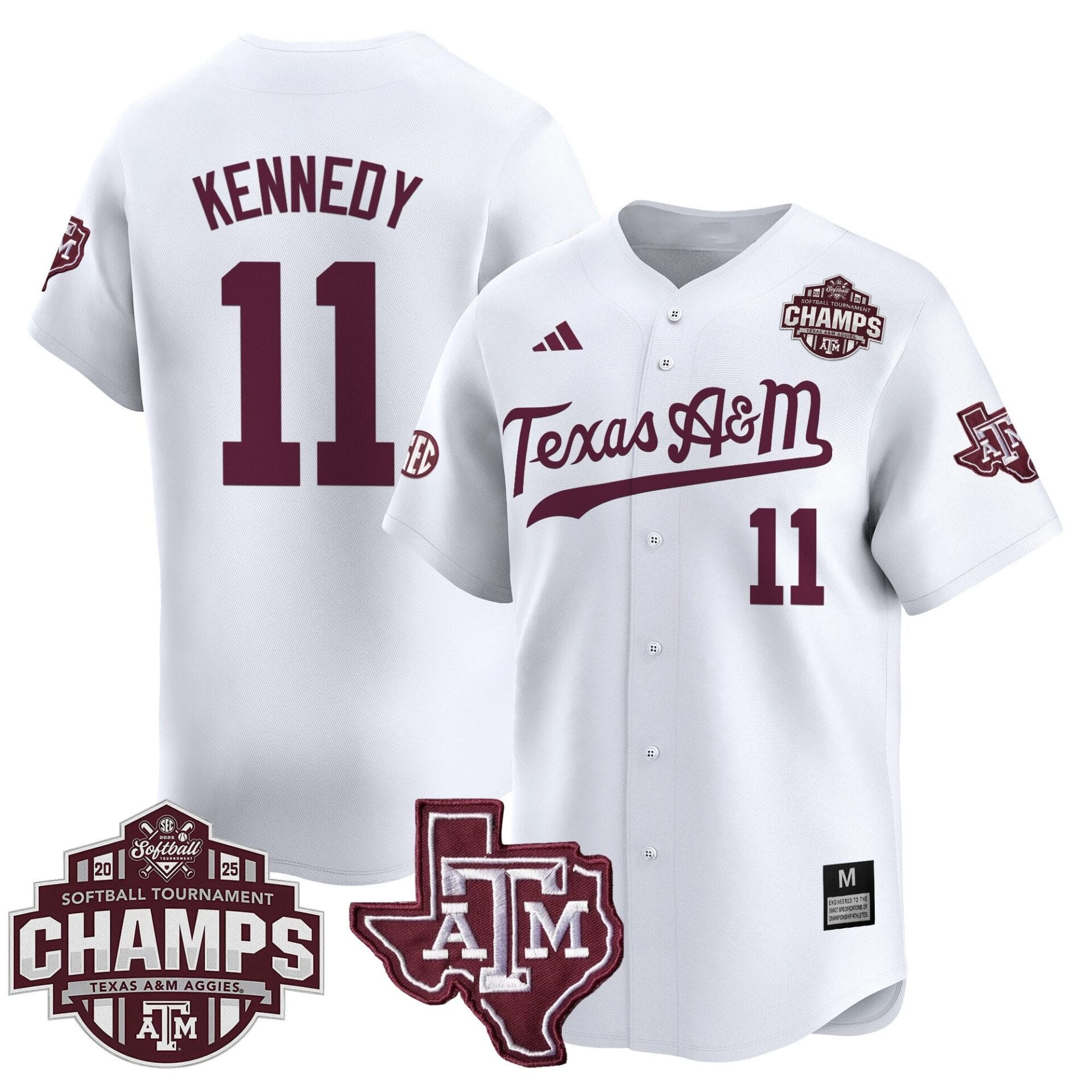 Texas A&M Aggies 2025 SEC Softball Conference Tournament Champions Patch Vapor Premier Limited Jersey - All Stitched - Image 23