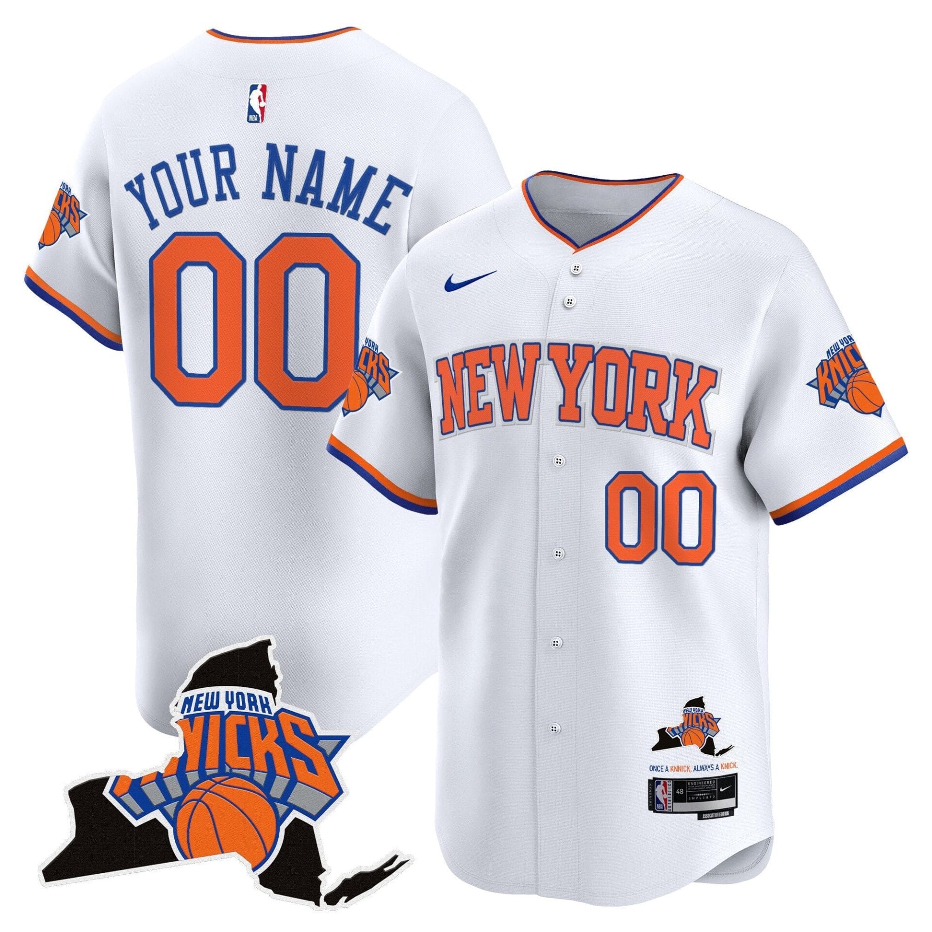 New York Knicks Vapor Baseball Custom Jersey - All Stitched - Image 4