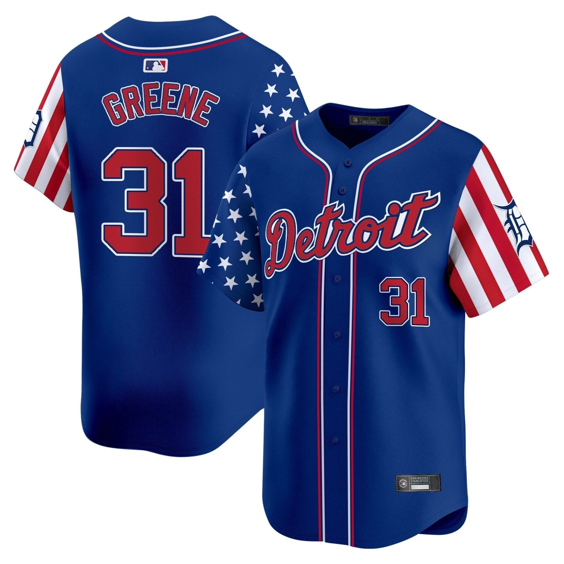 Detroit Tigers 2025 Independence Day Vapor Premier Limited Jersey - All Stitched - Image 14
