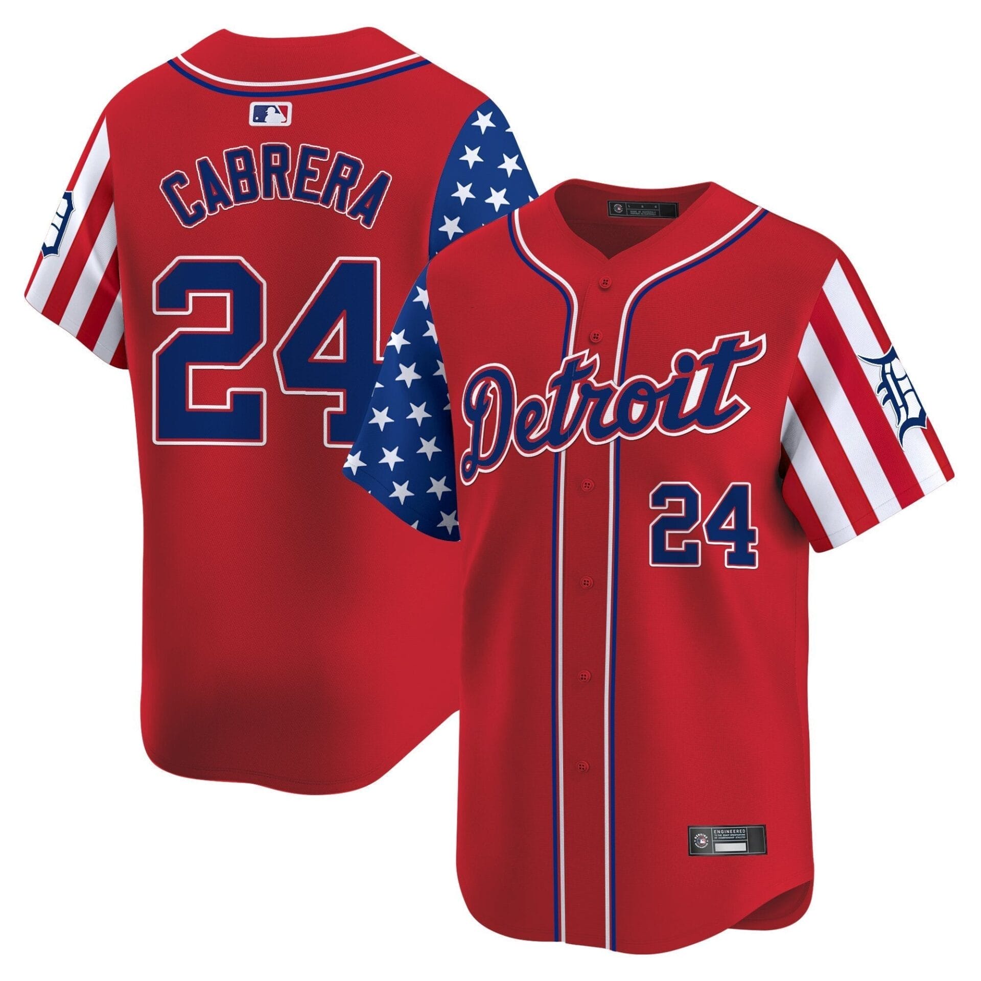 Detroit Tigers 2025 Independence Day Vapor Premier Limited Jersey - All Stitched - Image 8
