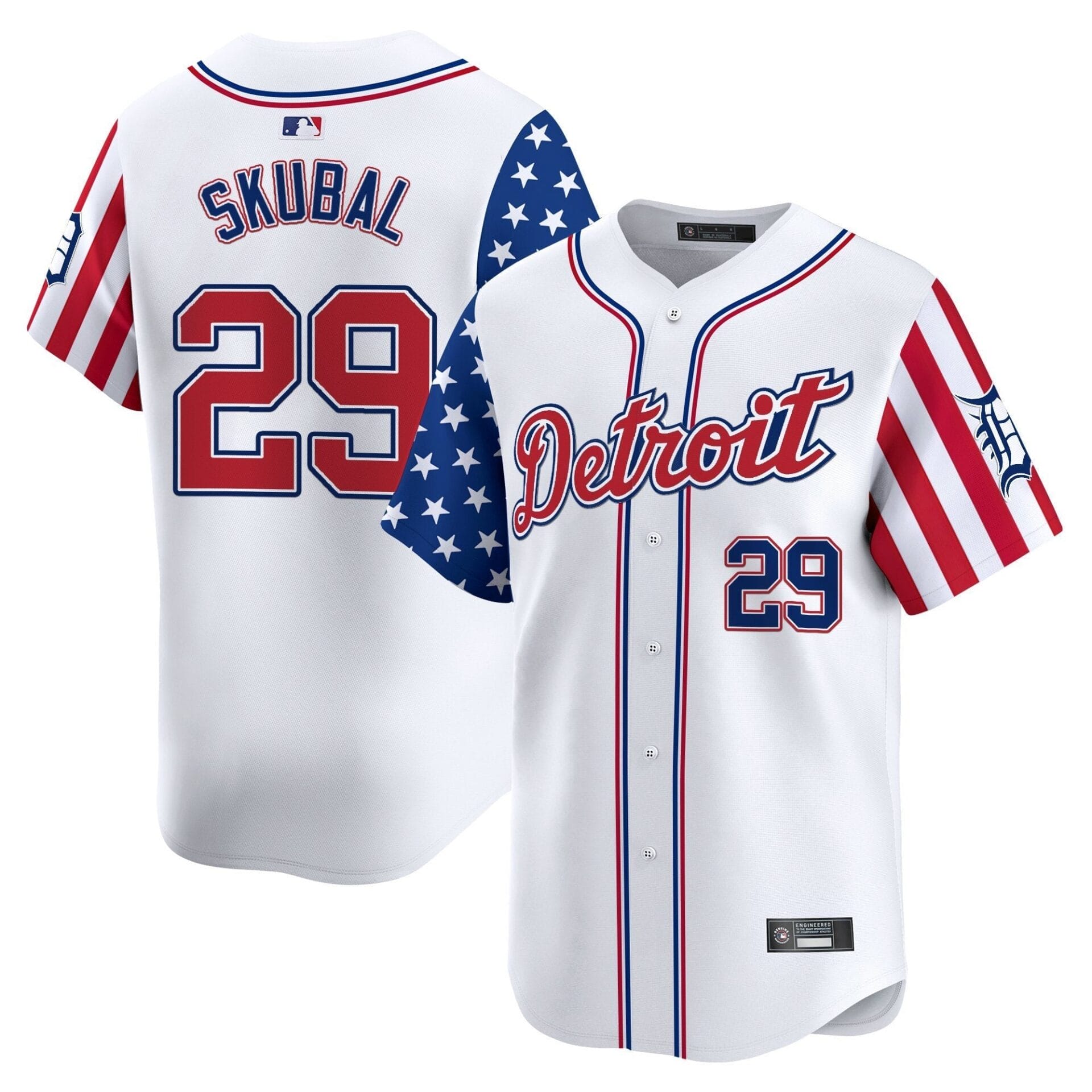 Detroit Tigers 2025 Independence Day Vapor Premier Limited Jersey - All Stitched