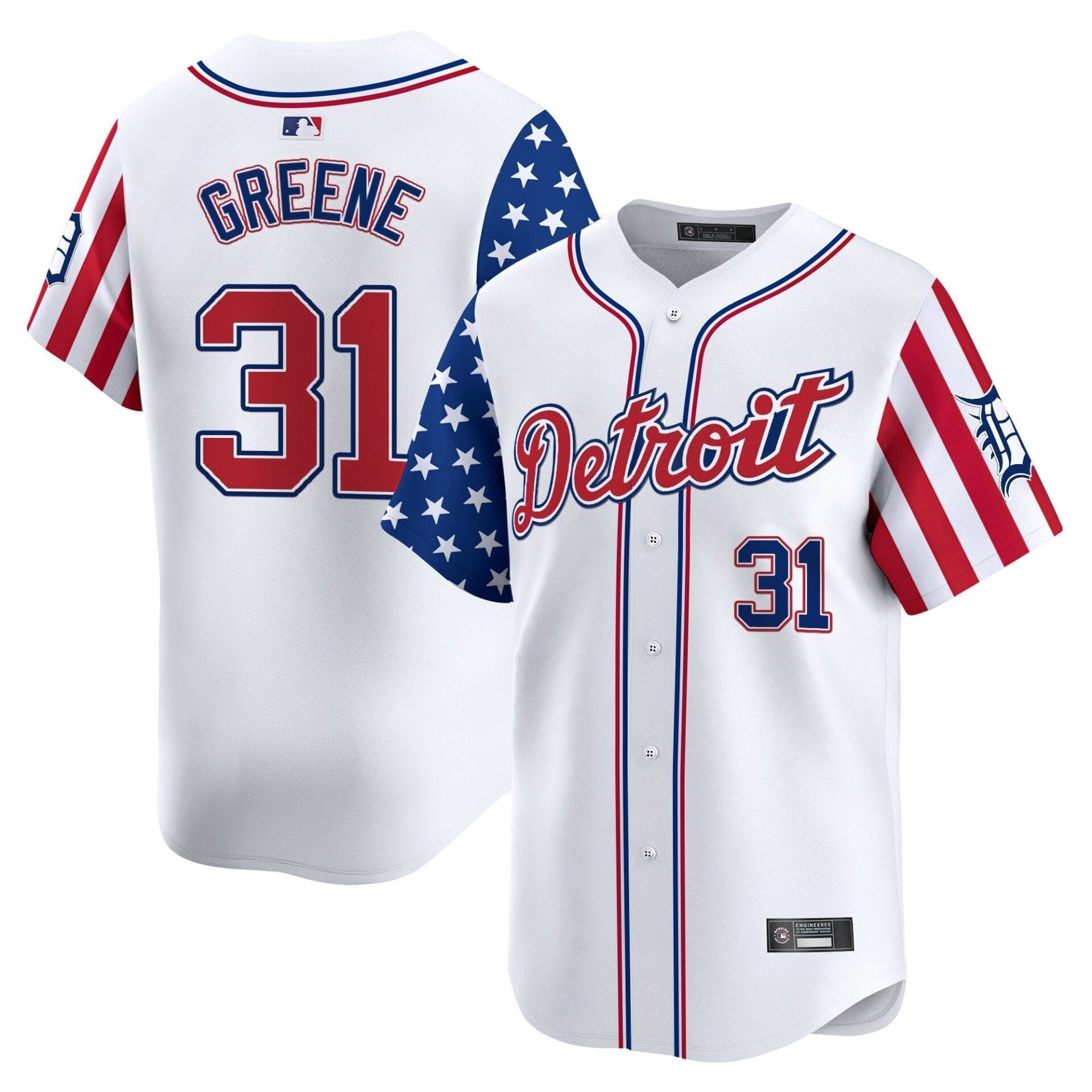 Detroit Tigers 2025 Independence Day Vapor Premier Limited Jersey - All Stitched - Image 22