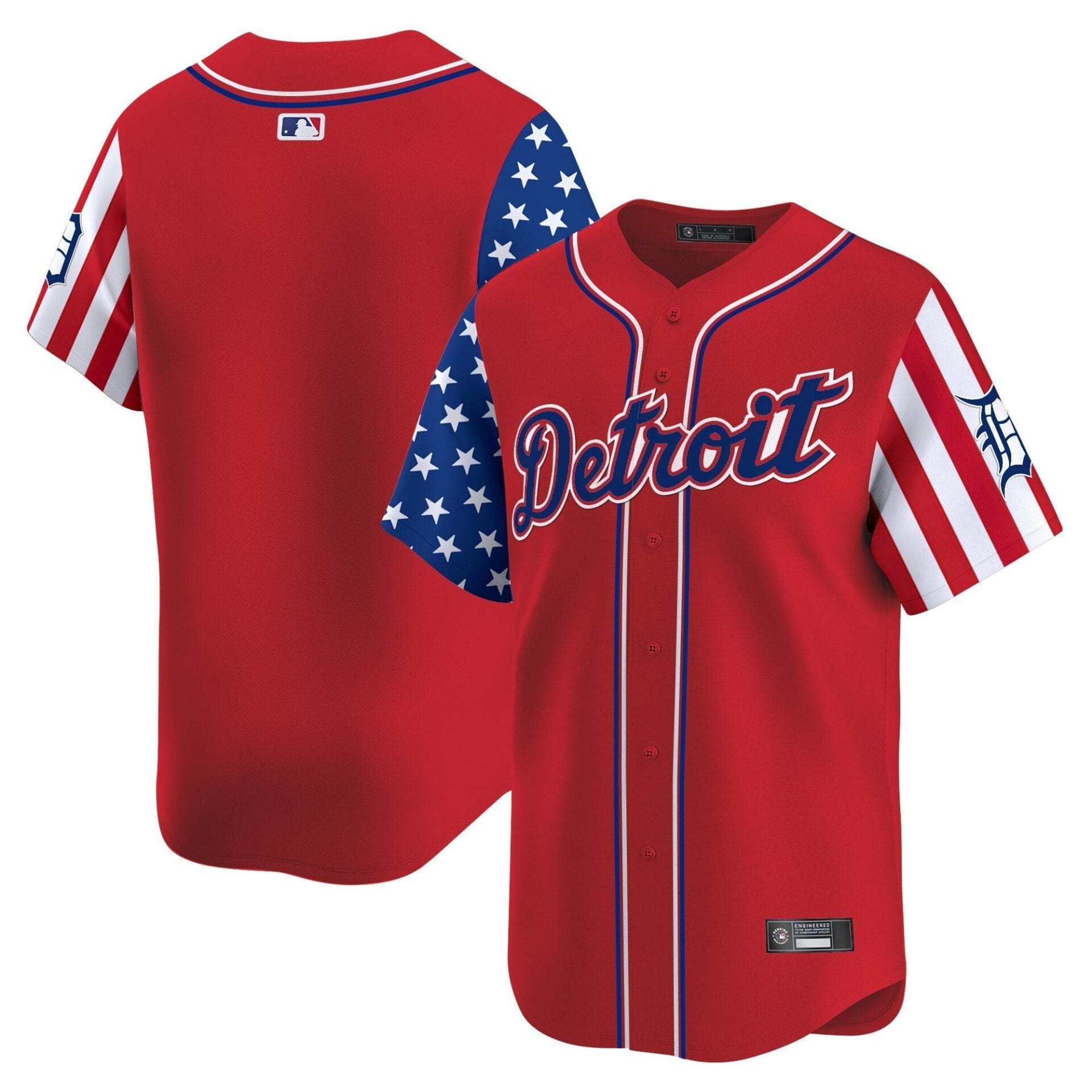 Detroit Tigers 2025 Independence Day Vapor Premier Limited Jersey - All Stitched - Image 12