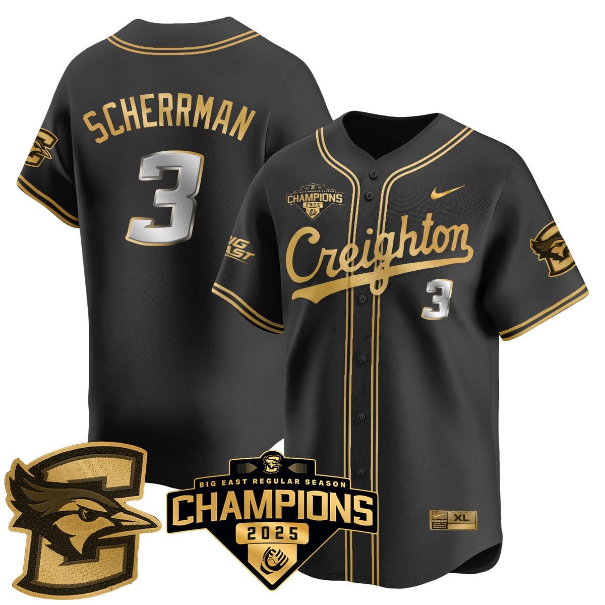Creighton Bluejays Baseball 2025 Big East Baseball Tournament Champions Jersey N1 - All Stitched - Image 5