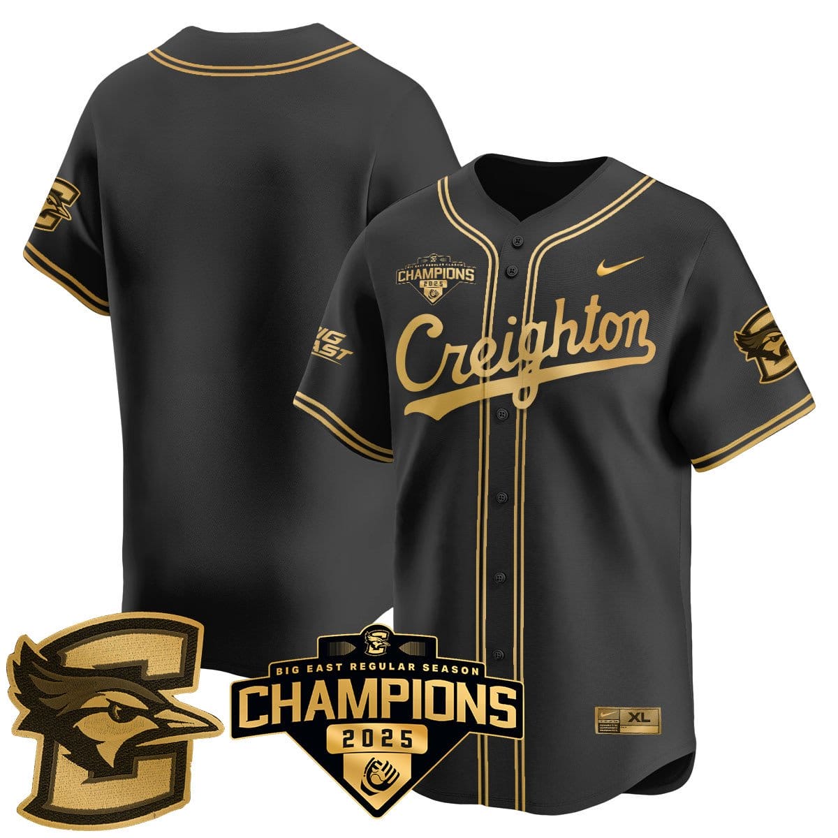 Creighton Bluejays Baseball 2025 Big East Baseball Tournament Champions Jersey N1 - All Stitched - Image 10