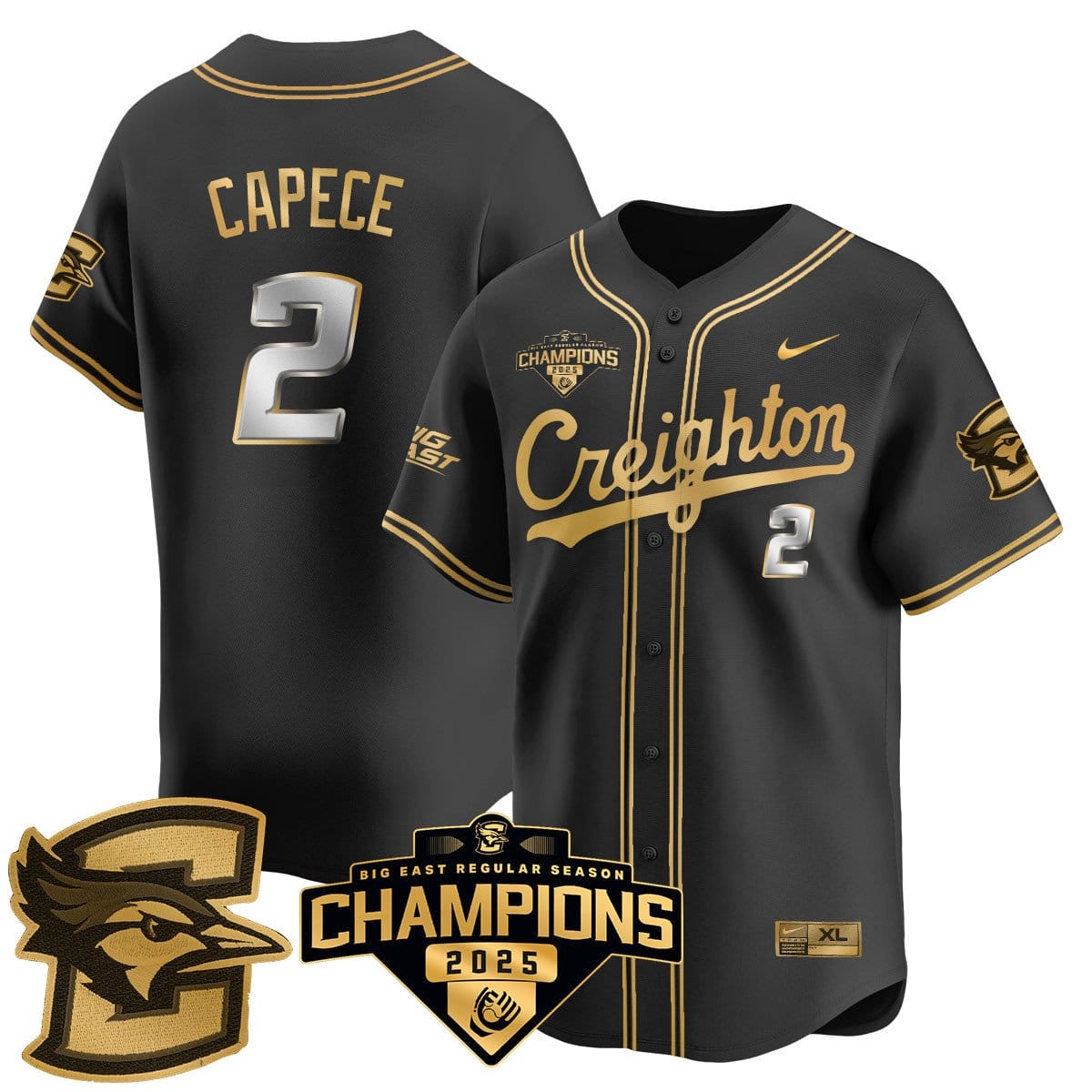 Creighton Bluejays Baseball 2025 Big East Baseball Tournament Champions Jersey N1 - All Stitched - Image 8