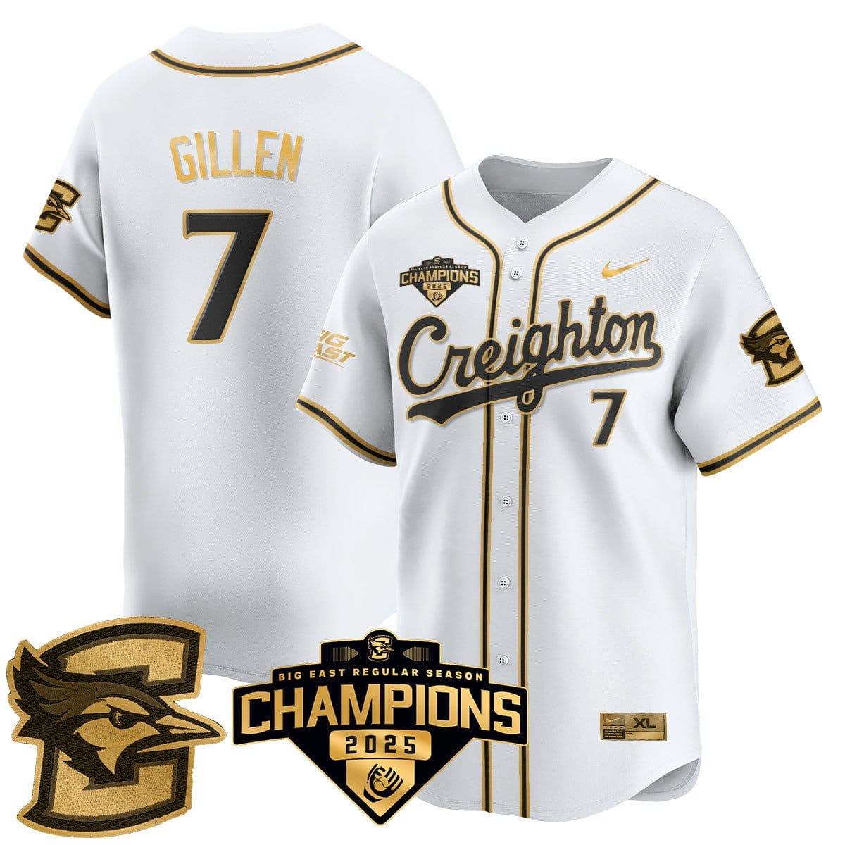 Creighton Bluejays Baseball 2025 Big East Baseball Tournament Champions Jersey N1 - All Stitched - Image 20