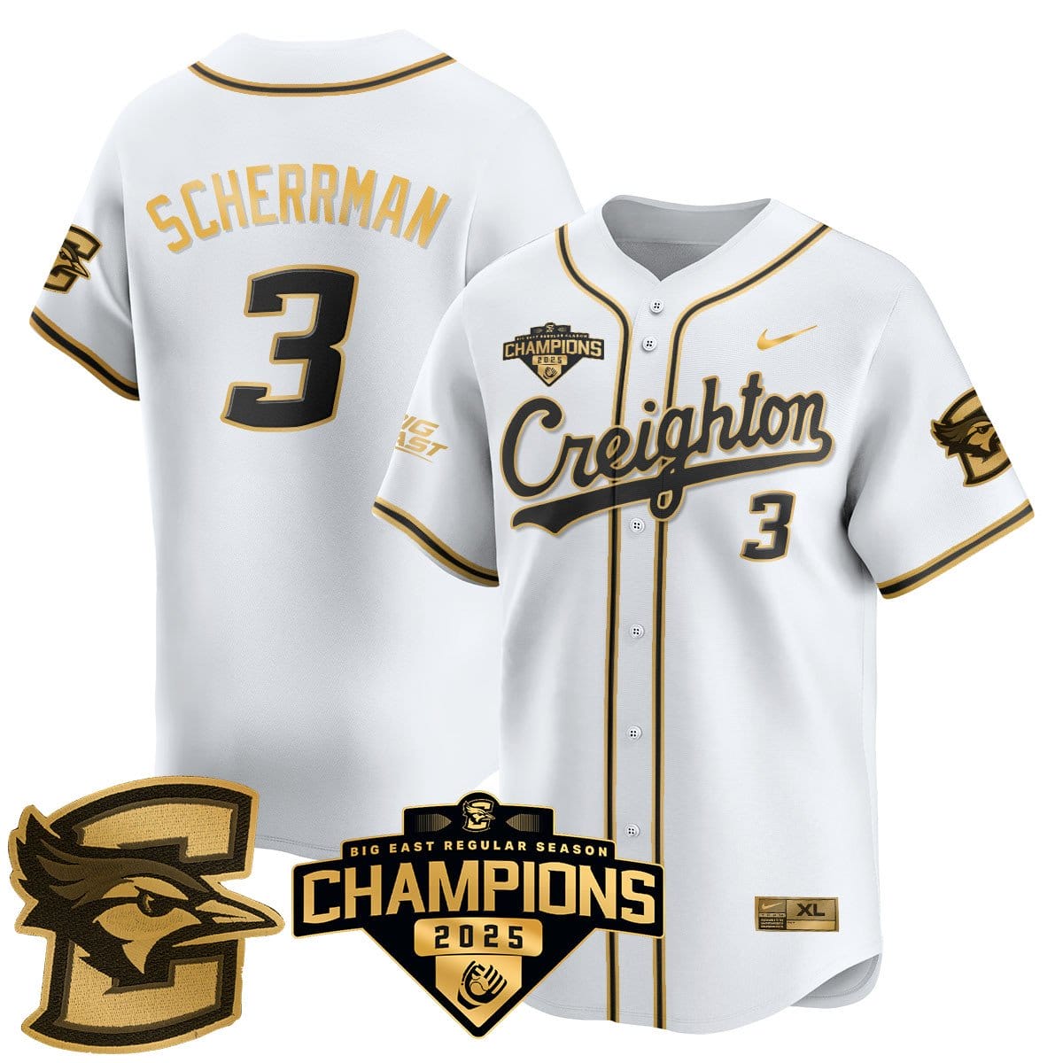 Creighton Bluejays Baseball 2025 Big East Baseball Tournament Champions Jersey N1 - All Stitched - Image 25