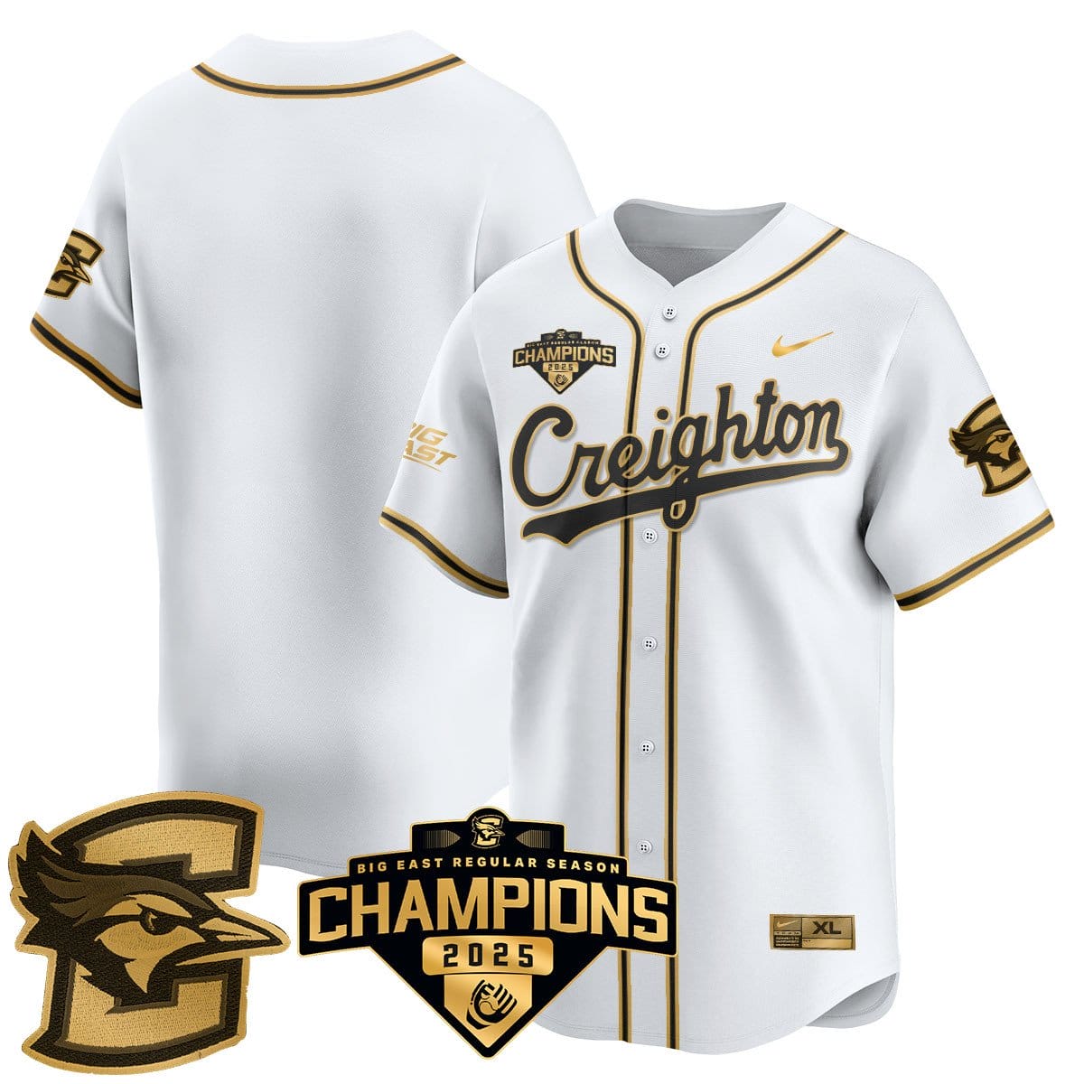 Creighton Bluejays Baseball 2025 Big East Baseball Tournament Champions Jersey N1 - All Stitched - Image 22