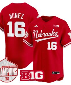 Alternative view of Nebraska Huskers Back 2 Back Champions Patch Vapor Premier Limited Jersey - All Stitched