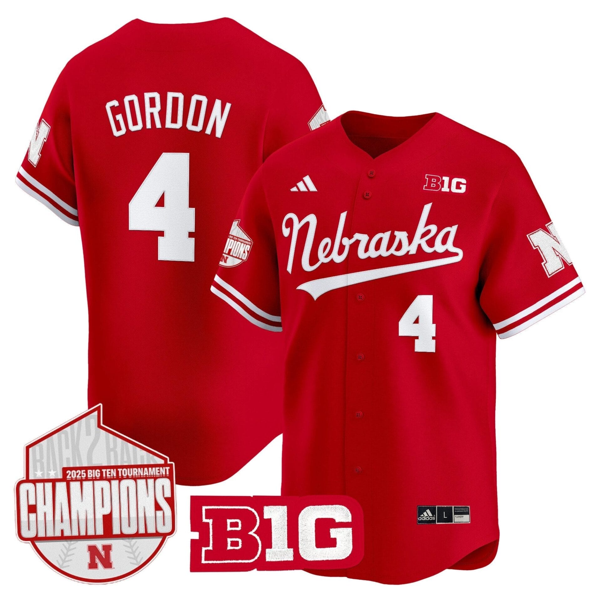 Nebraska Huskers Back 2 Back Champions Patch Vapor Premier Limited Jersey - All Stitched - Image 8