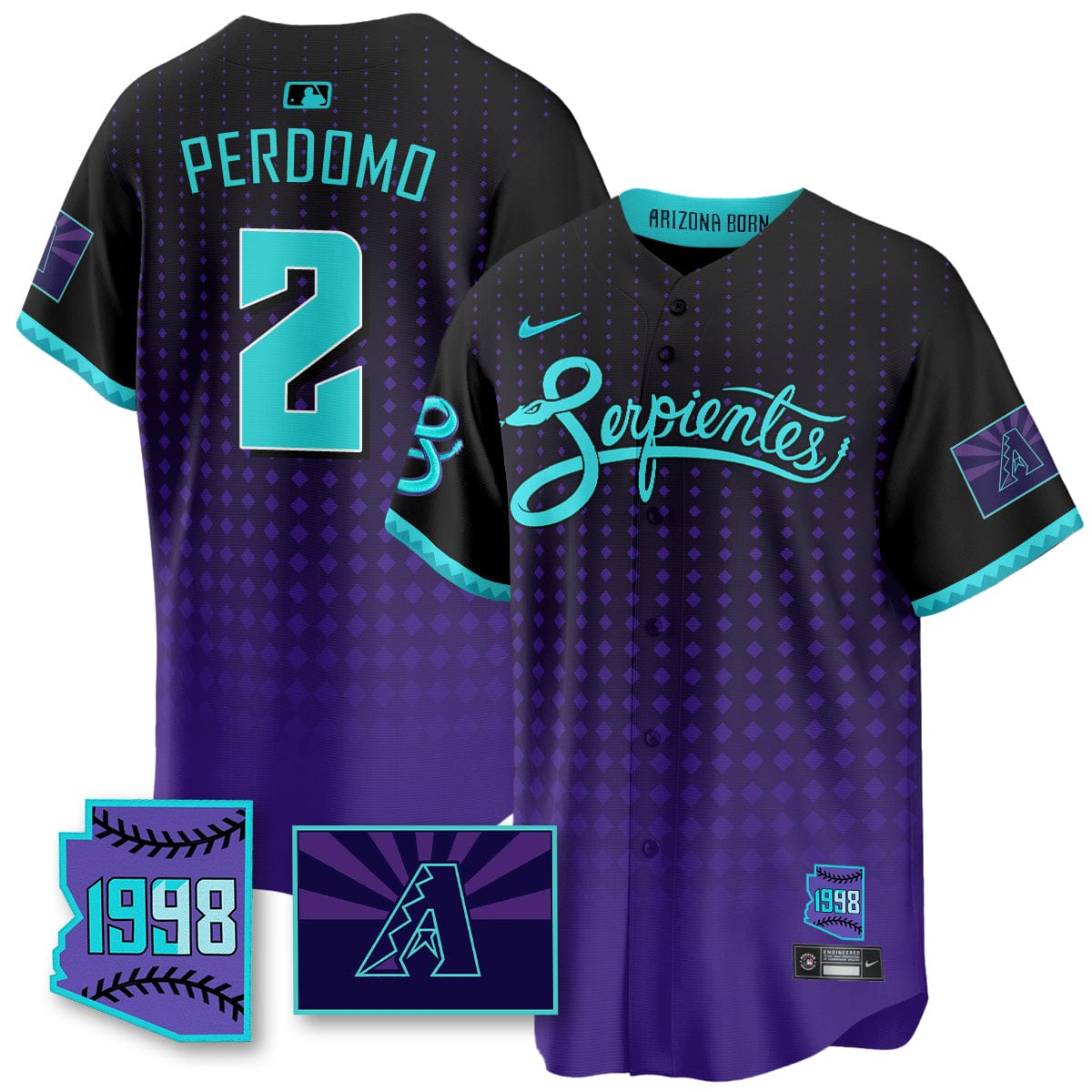 Arizona Diamondbacks Purple for Second “Serpientes” City Connect Jersey - All Stitched - Image 24
