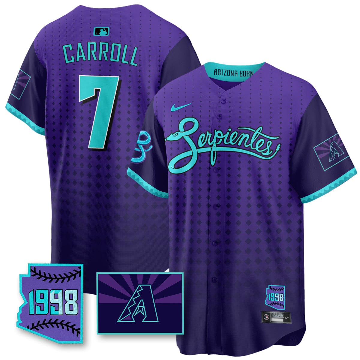 Arizona Diamondbacks Purple for Second “Serpientes” City Connect Jersey - All Stitched - Image 9
