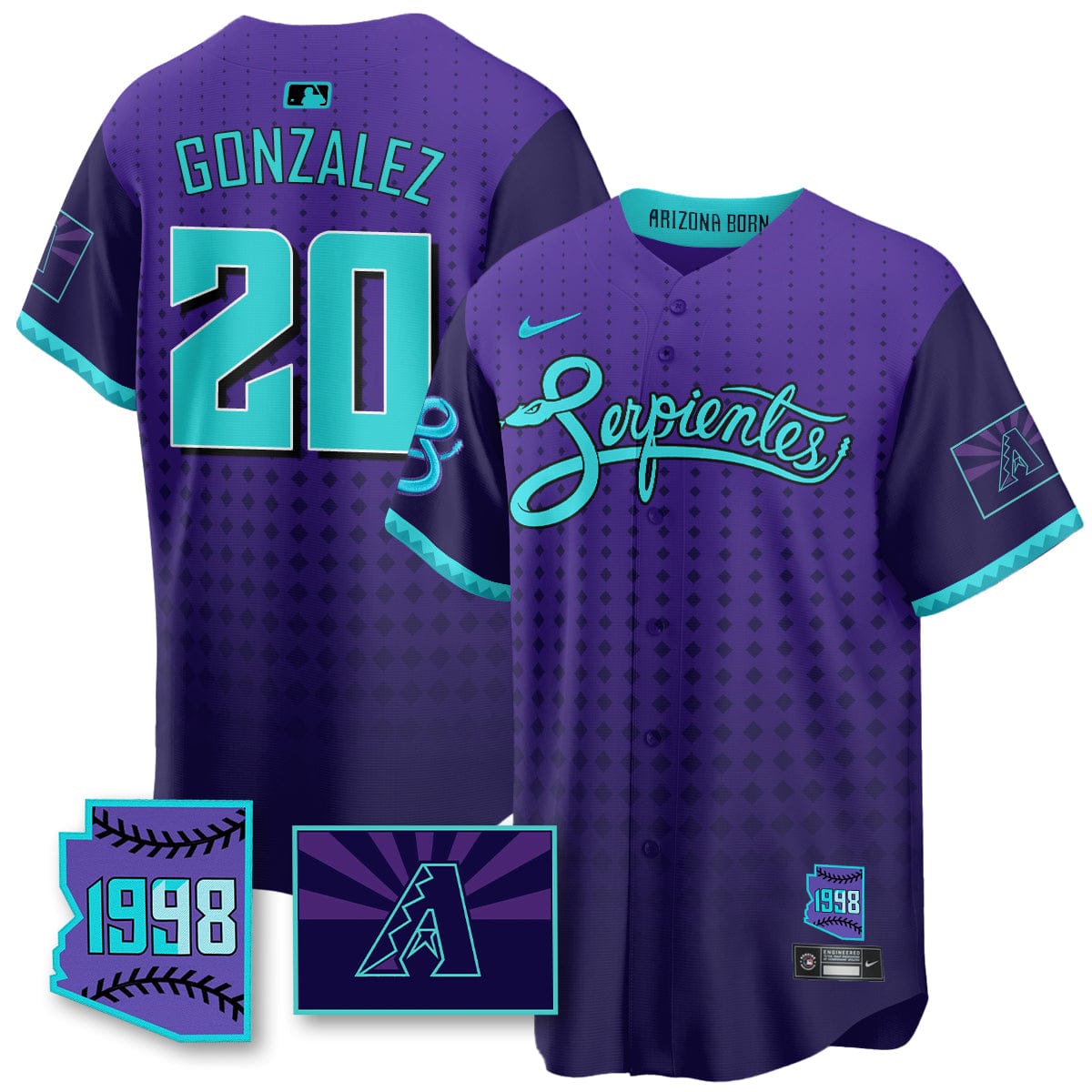 Arizona Diamondbacks Purple for Second “Serpientes” City Connect Jersey - All Stitched - Image 10