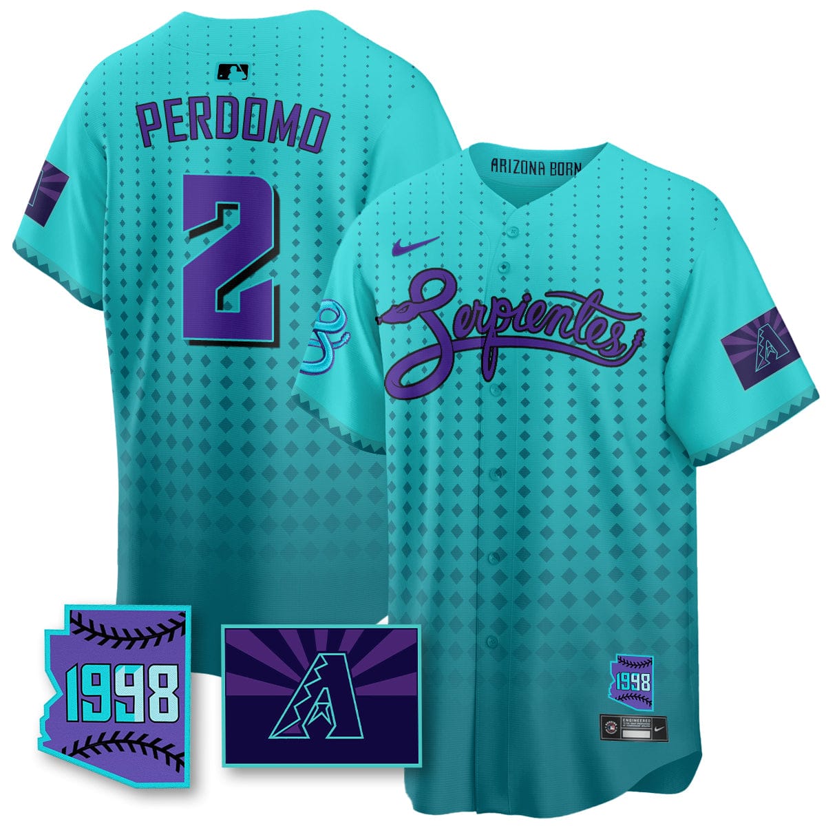 Arizona Diamondbacks Purple for Second “Serpientes” City Connect Jersey - All Stitched - Image 3