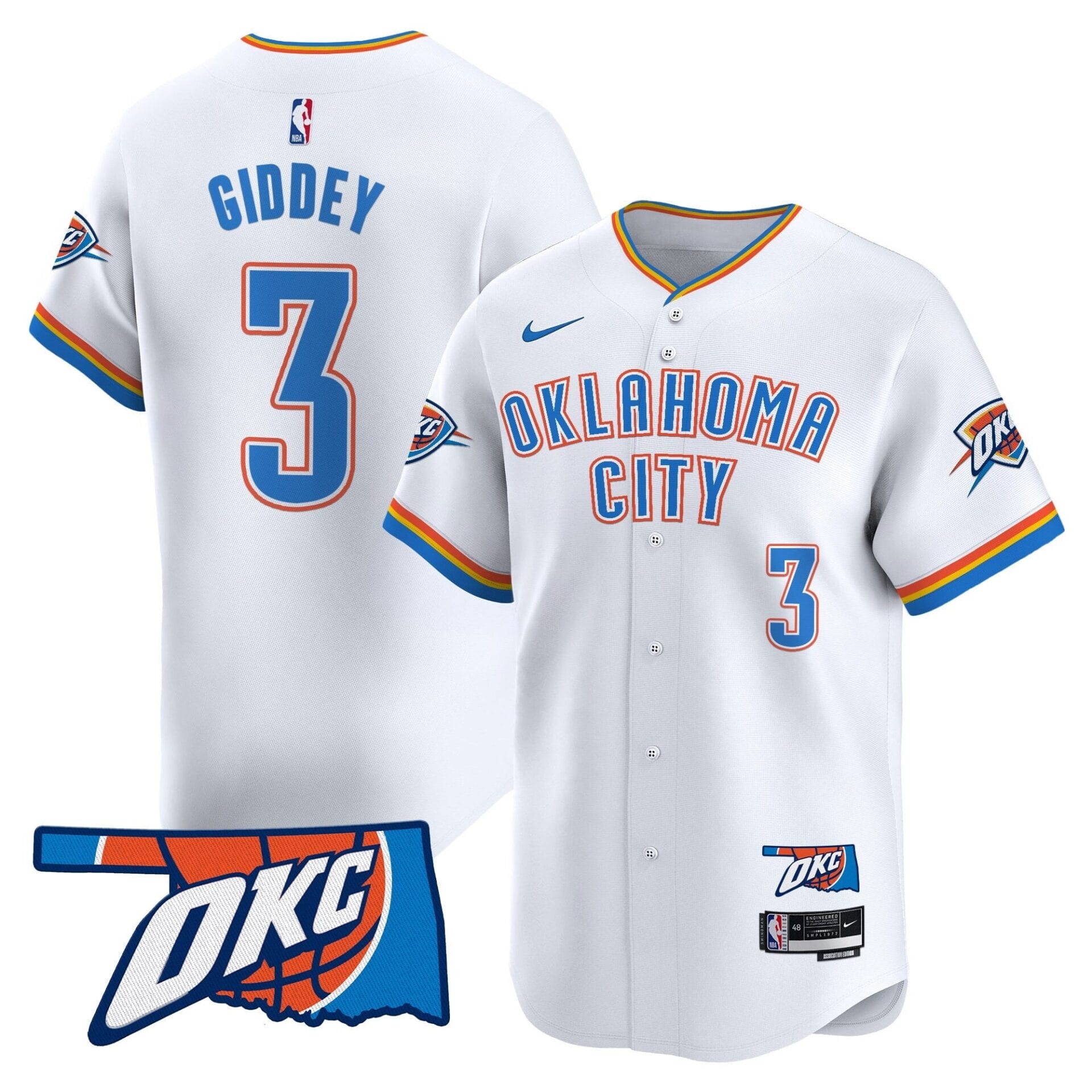Oklahoma City Thunder Vapor Baseball Jersey - All Stitched - Image 25