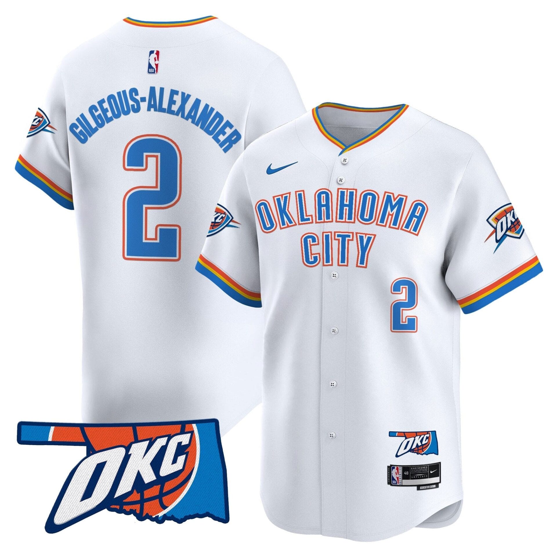 Oklahoma City Thunder Vapor Baseball Jersey - All Stitched - Image 22