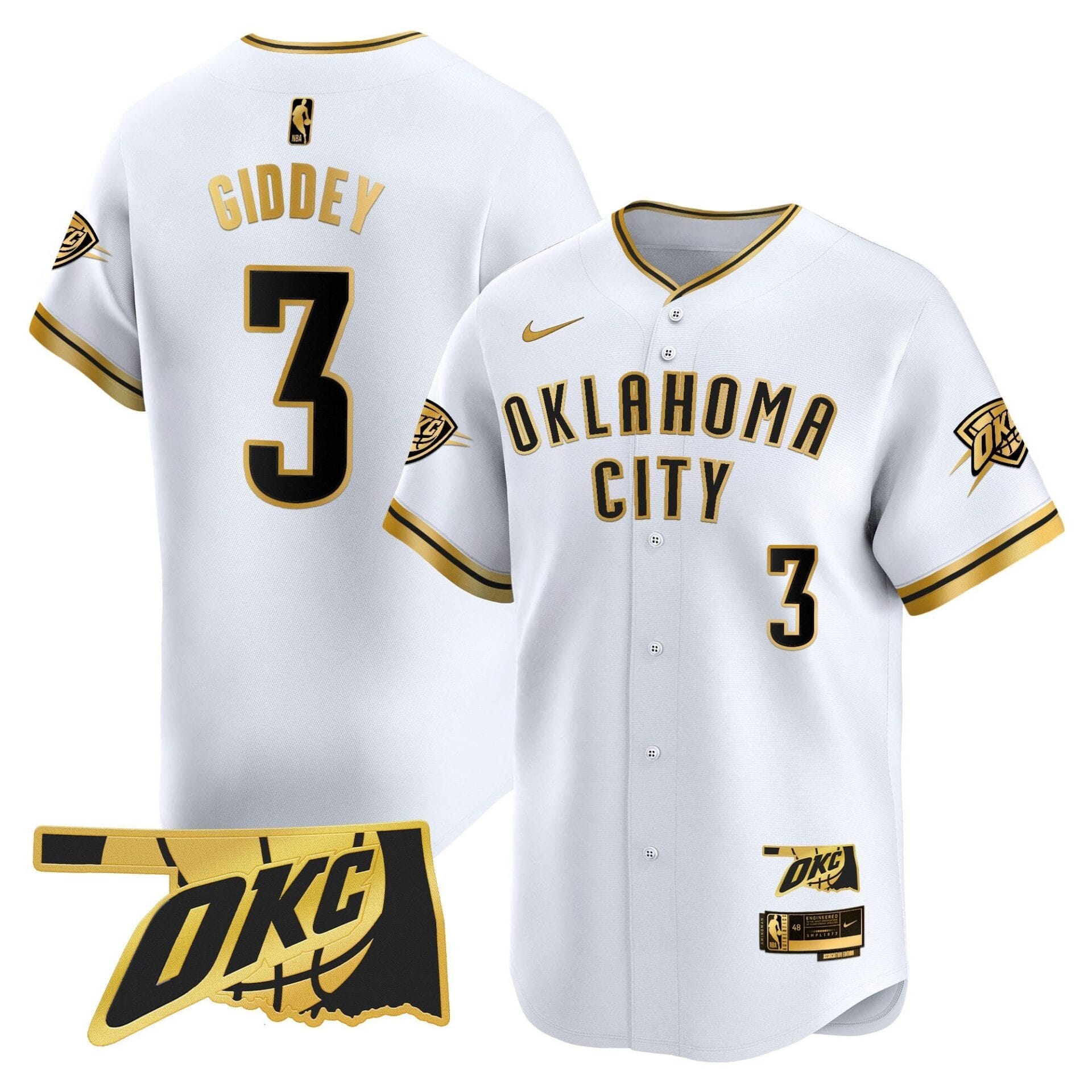 Oklahoma City Thunder Vapor Baseball Jersey - All Stitched - Image 4