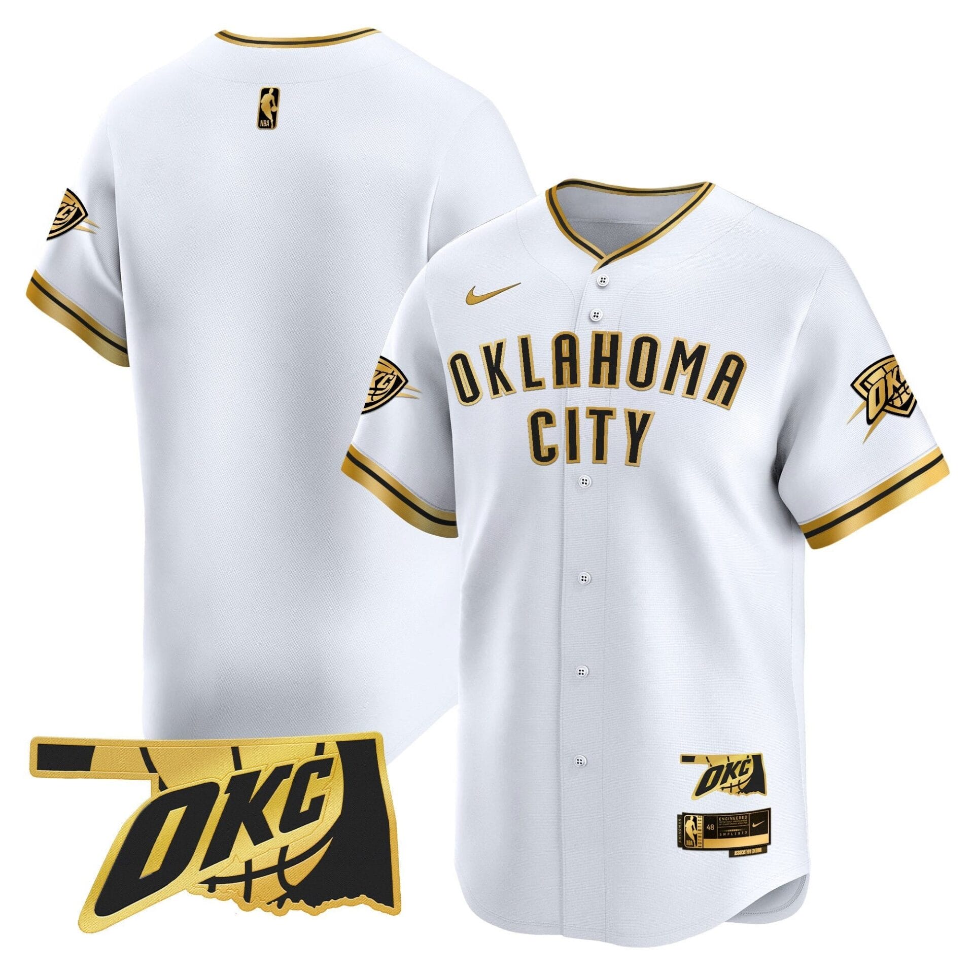 Oklahoma City Thunder Vapor Baseball Jersey - All Stitched - Image 7