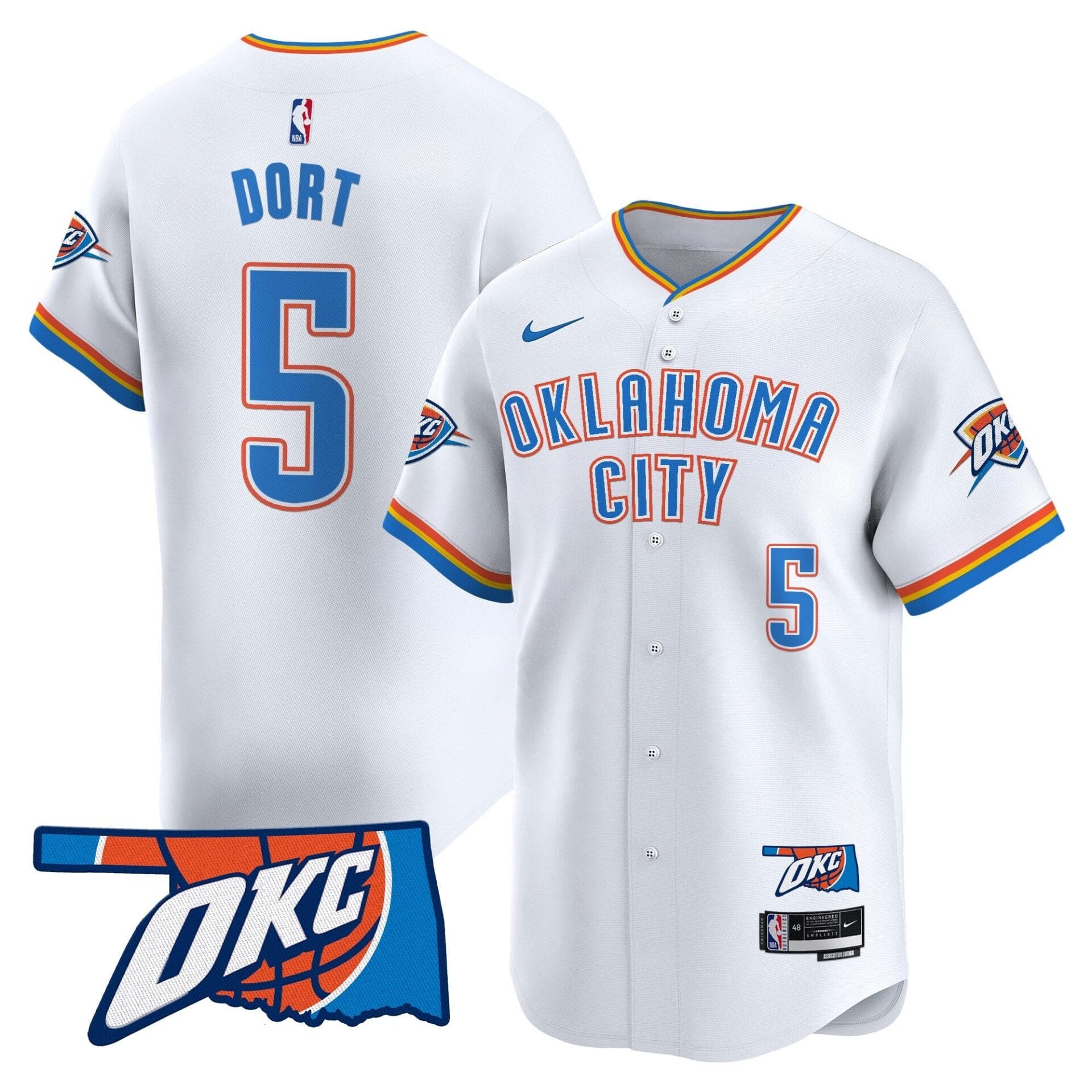 Oklahoma City Thunder Vapor Baseball Jersey - All Stitched - Image 26