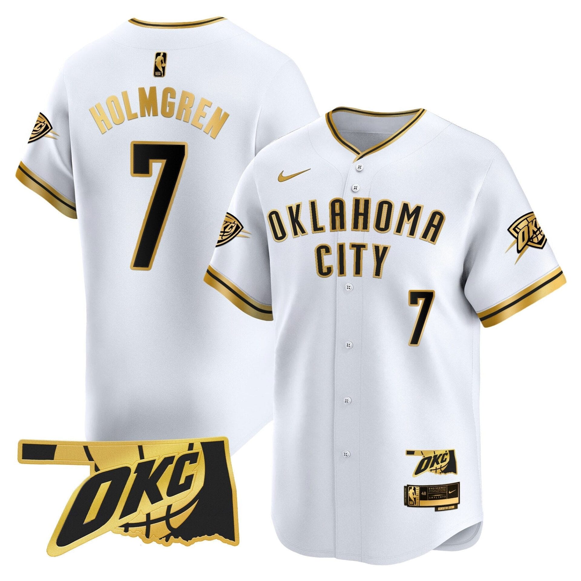 Oklahoma City Thunder Vapor Baseball Jersey - All Stitched - Image 3