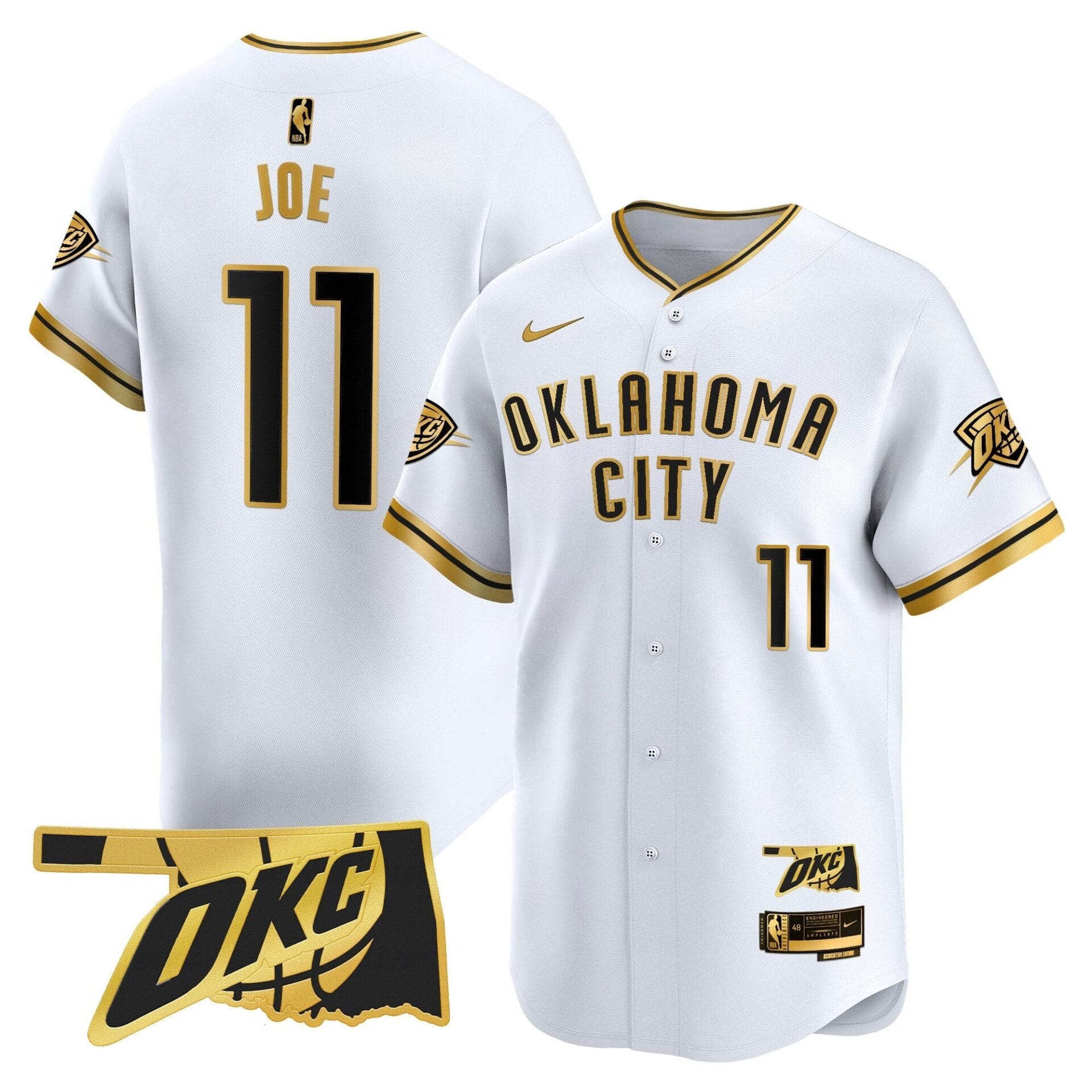 Oklahoma City Thunder Vapor Baseball Jersey - All Stitched - Image 6