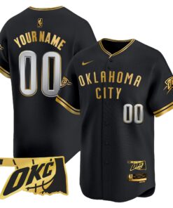 Alternative view of Oklahoma City Thunder Vapor Baseball Custom Jersey - All Stitched
