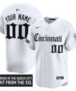 Alternative view of Cincinnati Reds 'Gothic Queen City Edition' Vapor Premier Limited Custom Jersey - All Stitched