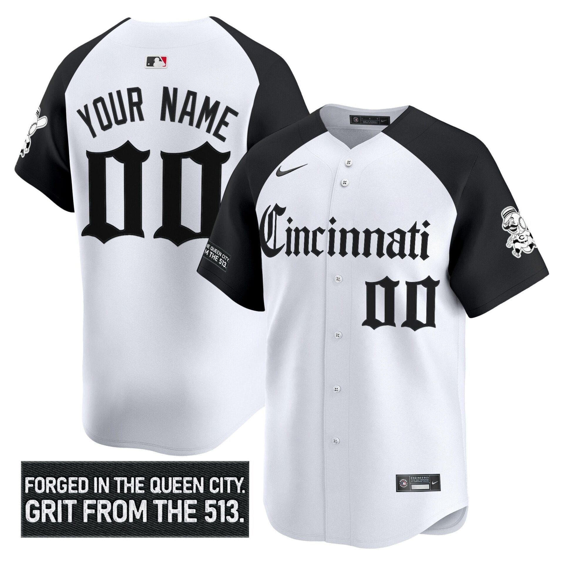 Cincinnati Reds 'Gothic Queen City Edition' Vapor Premier Limited Custom Jersey - All Stitched - Image 3