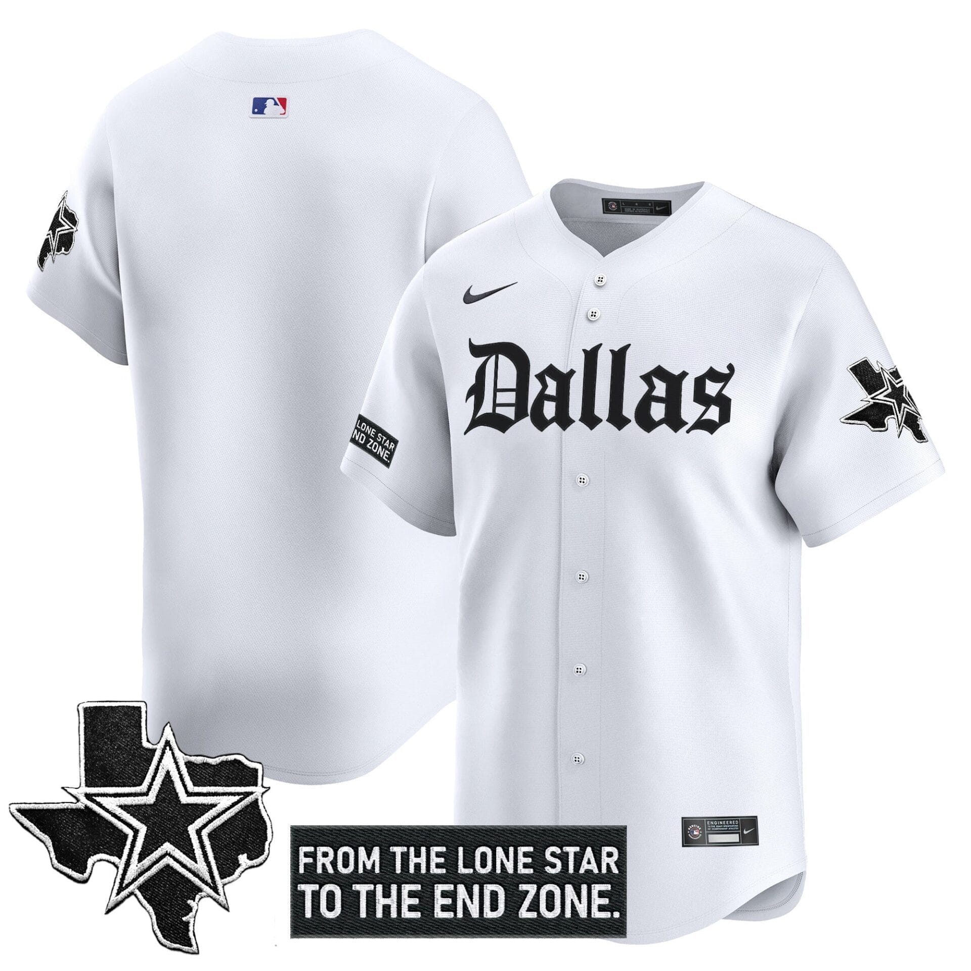 Dallas Cowboys 'Gothic Lone Star Edition' Vapor Baseball Jersey - All Stitched - Image 18