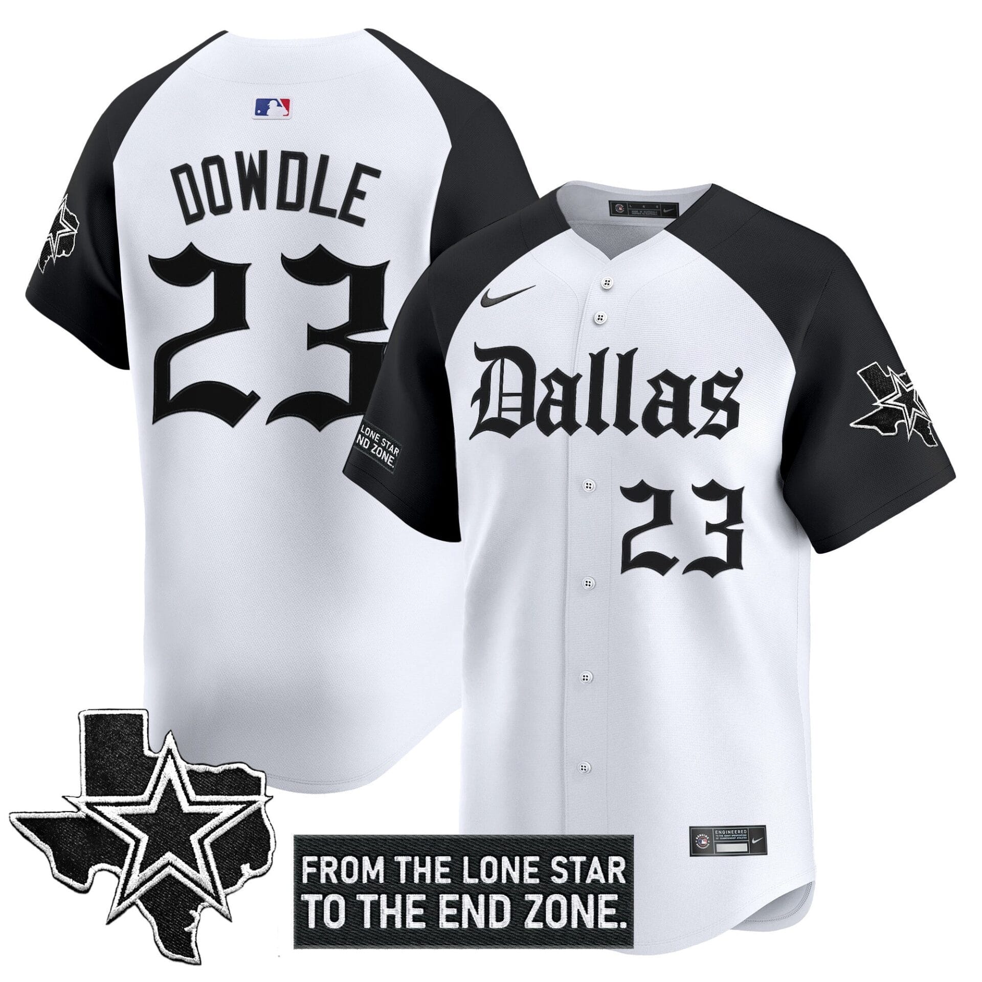 Dallas Cowboys 'Gothic Lone Star Edition' Vapor Baseball Jersey - All Stitched - Image 23