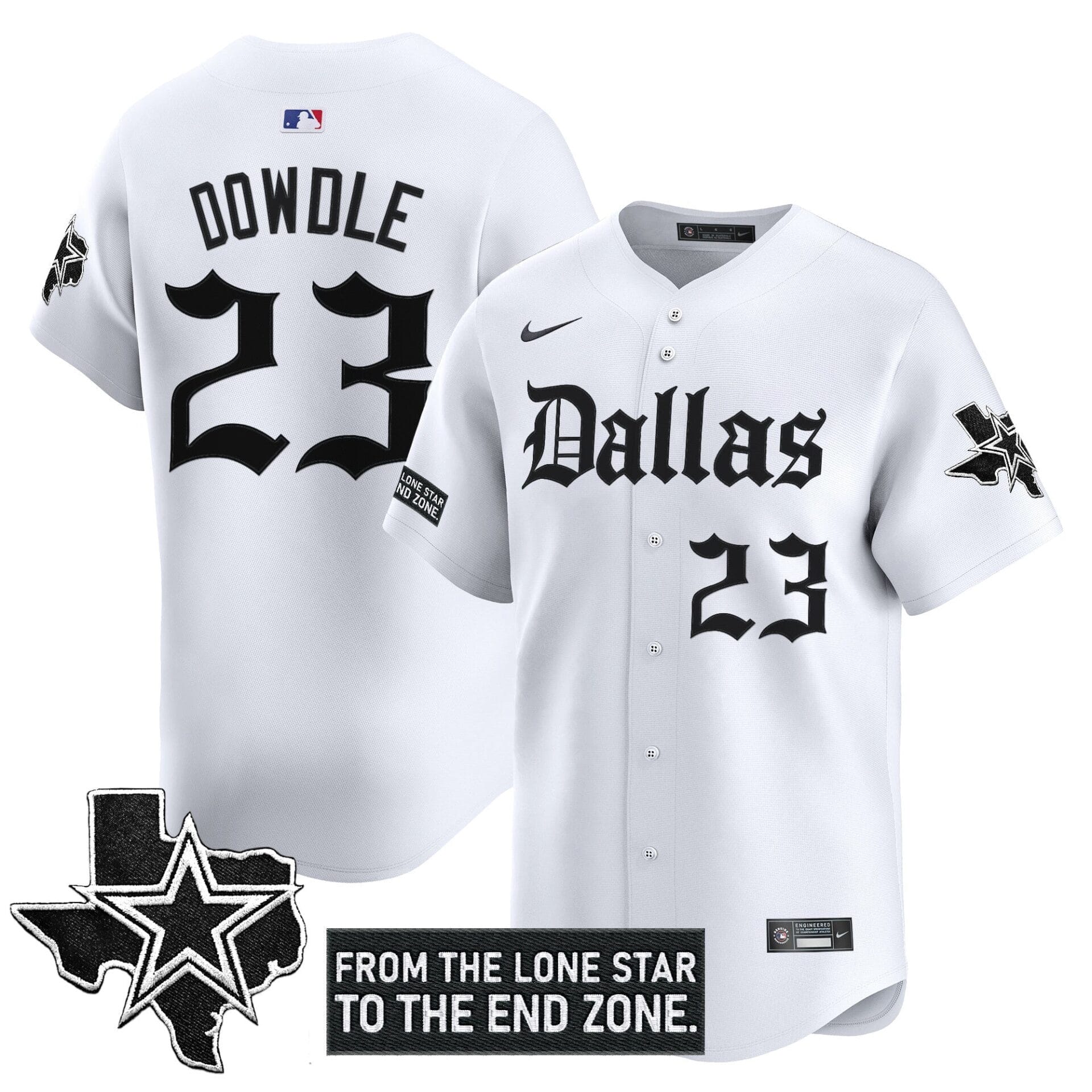Dallas Cowboys 'Gothic Lone Star Edition' Vapor Baseball Jersey - All Stitched - Image 14