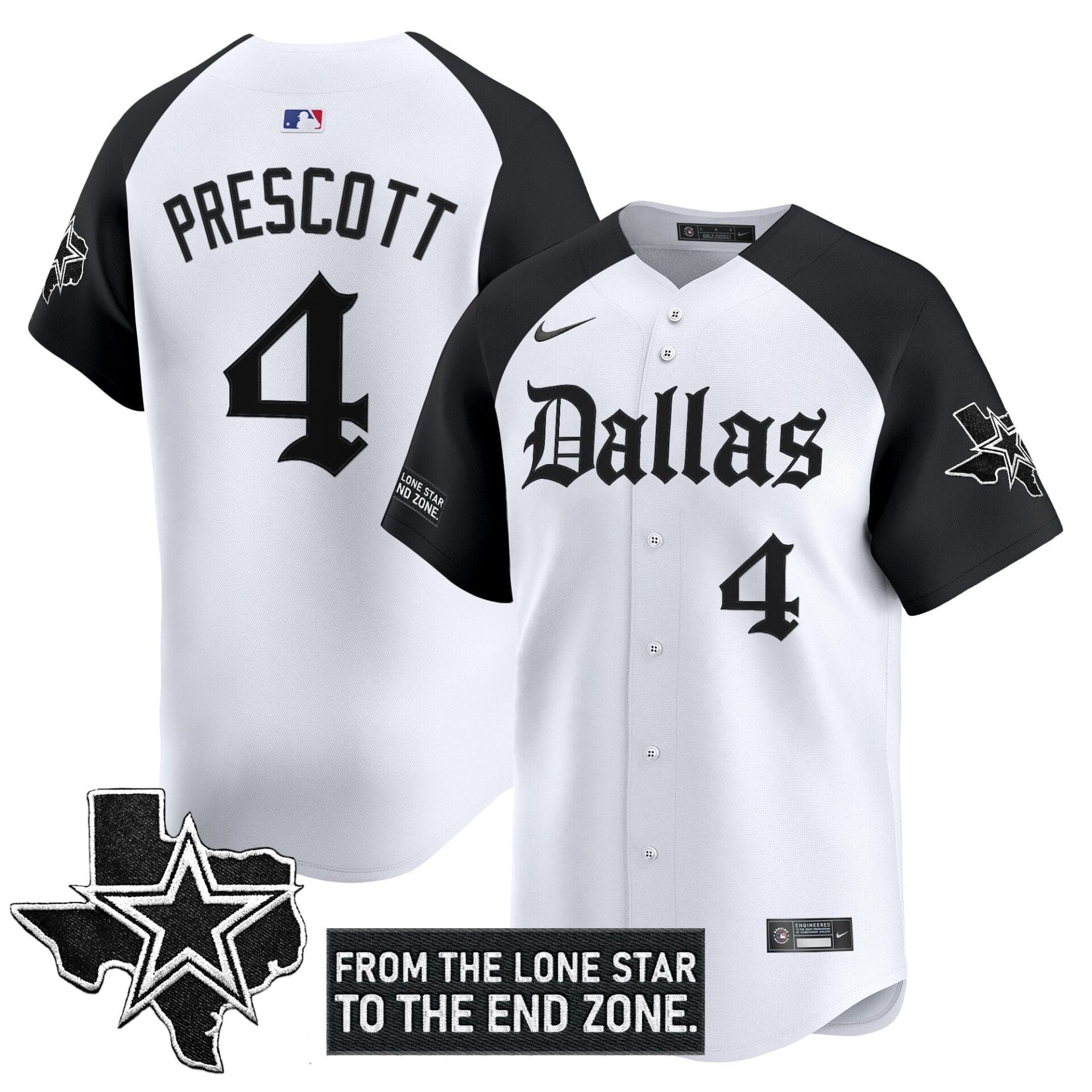 Dallas Cowboys 'Gothic Lone Star Edition' Vapor Baseball Jersey - All Stitched - Image 20