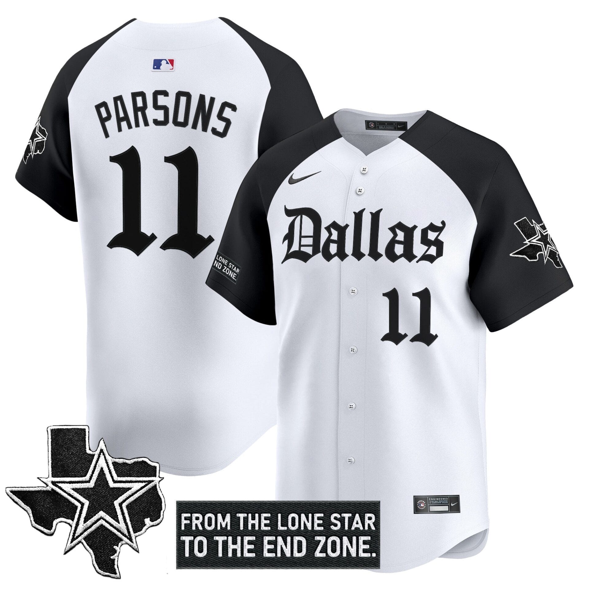 Dallas Cowboys 'Gothic Lone Star Edition' Vapor Baseball Jersey - All Stitched - Image 19