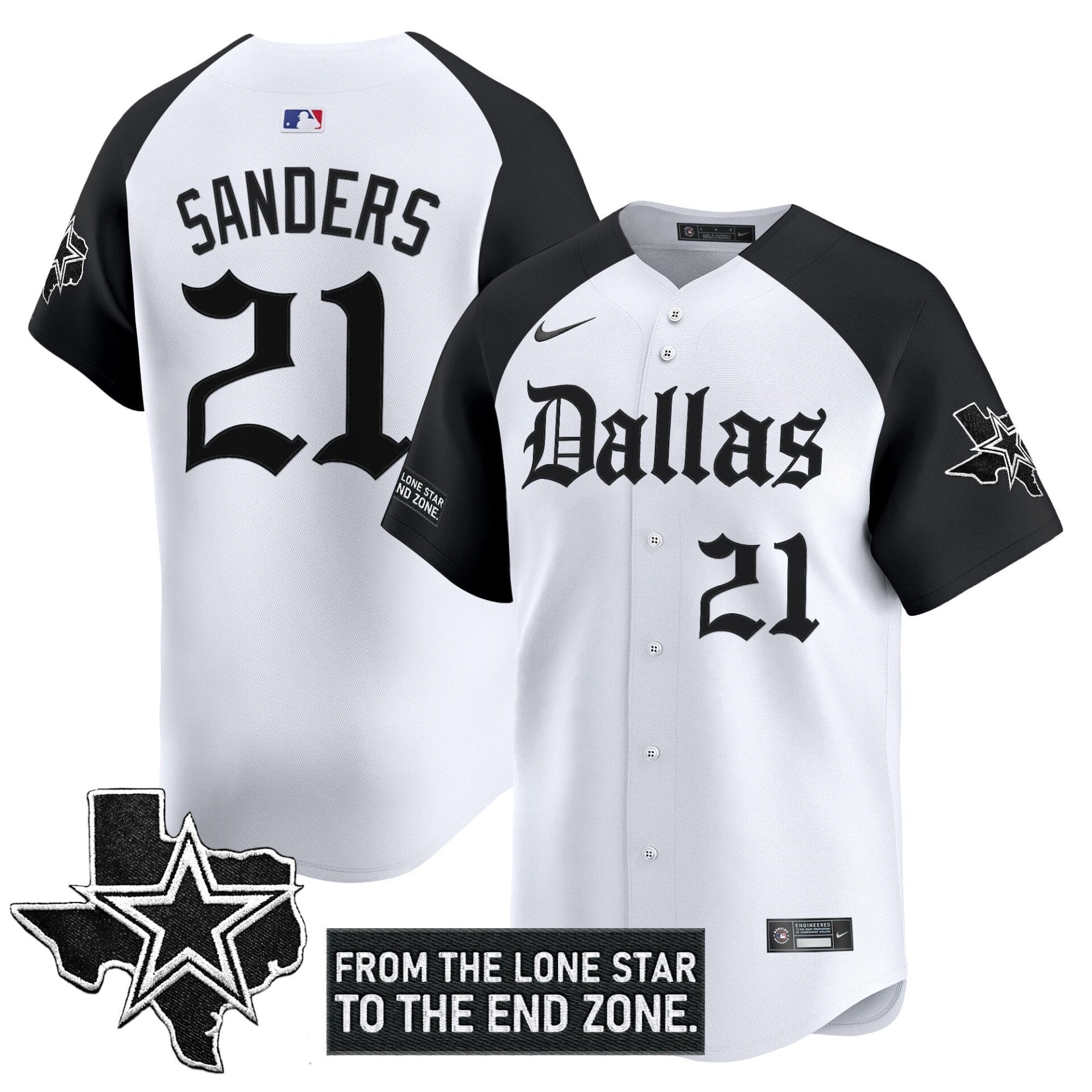 Dallas Cowboys 'Gothic Lone Star Edition' Vapor Baseball Jersey - All Stitched - Image 21