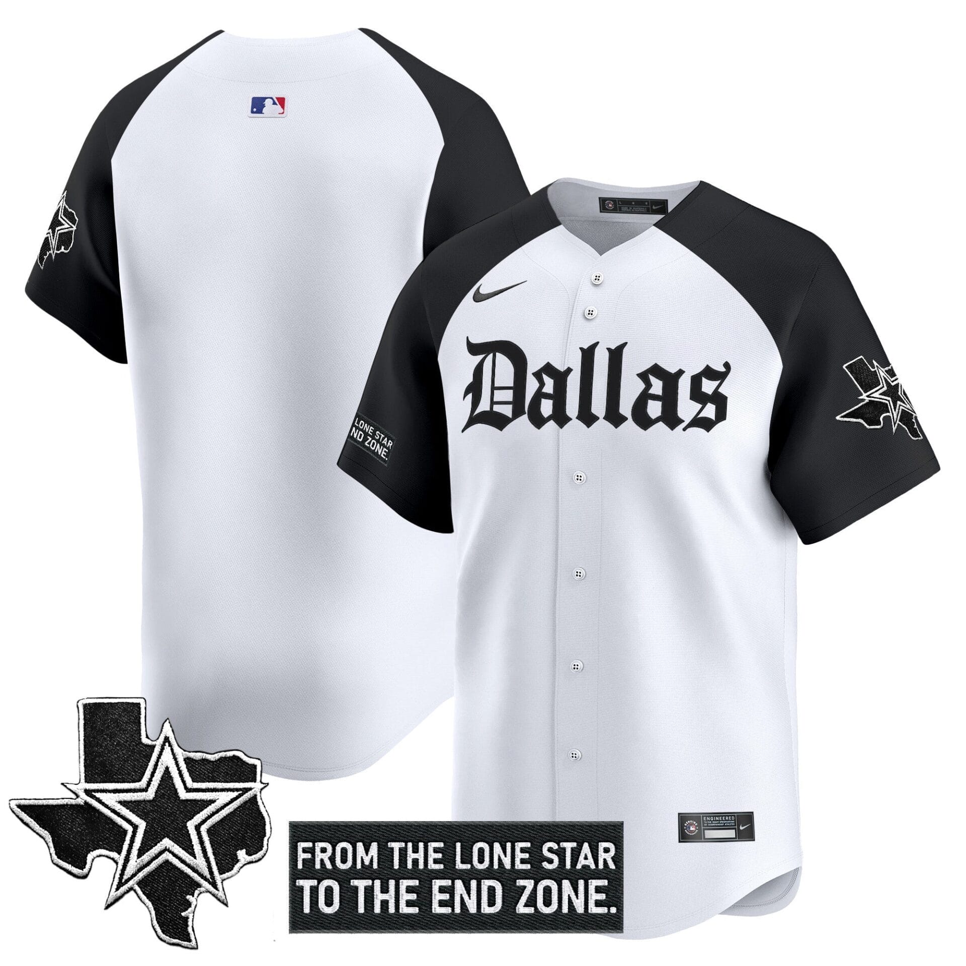 Dallas Cowboys 'Gothic Lone Star Edition' Vapor Baseball Jersey - All Stitched - Image 27