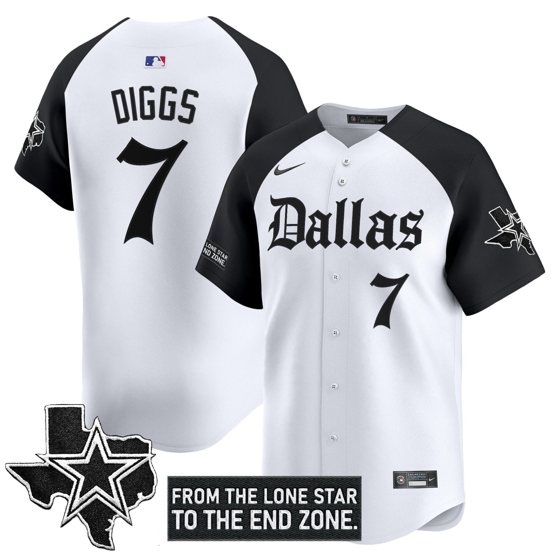 Dallas Cowboys 'Gothic Lone Star Edition' Vapor Baseball Jersey - All Stitched - Image 26