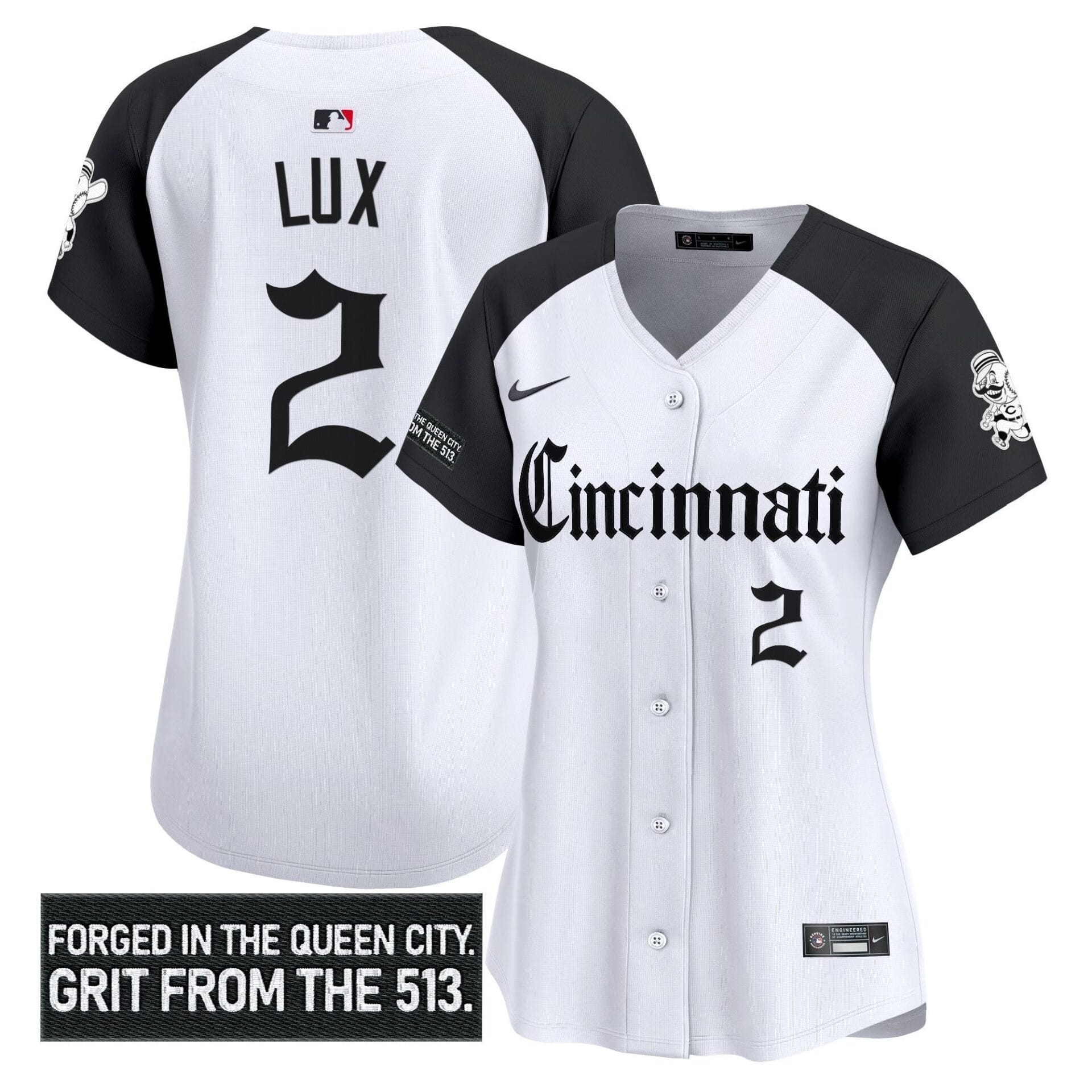 Women's Cincinnati Reds 'Gothic Queen City Edition' Vapor Premier Limited Jersey - All Stitched - Image 10