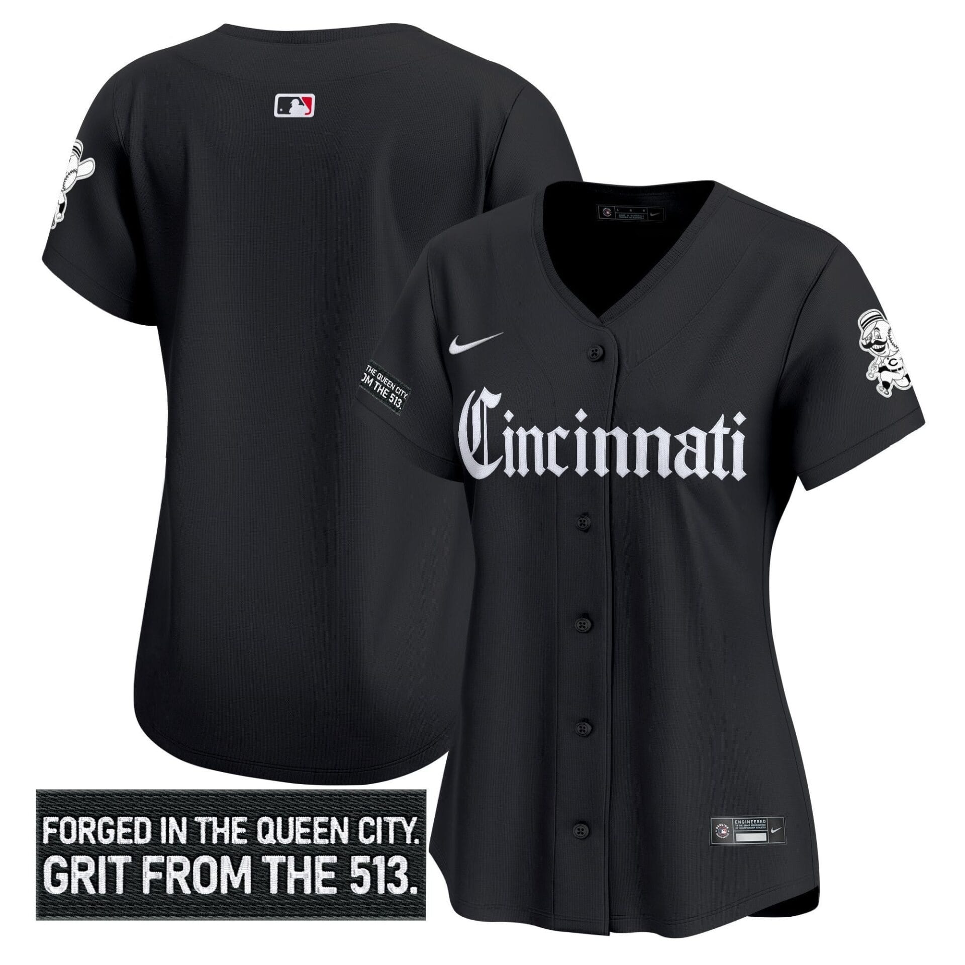 Women's Cincinnati Reds 'Gothic Queen City Edition' Vapor Premier Limited Jersey - All Stitched - Image 21