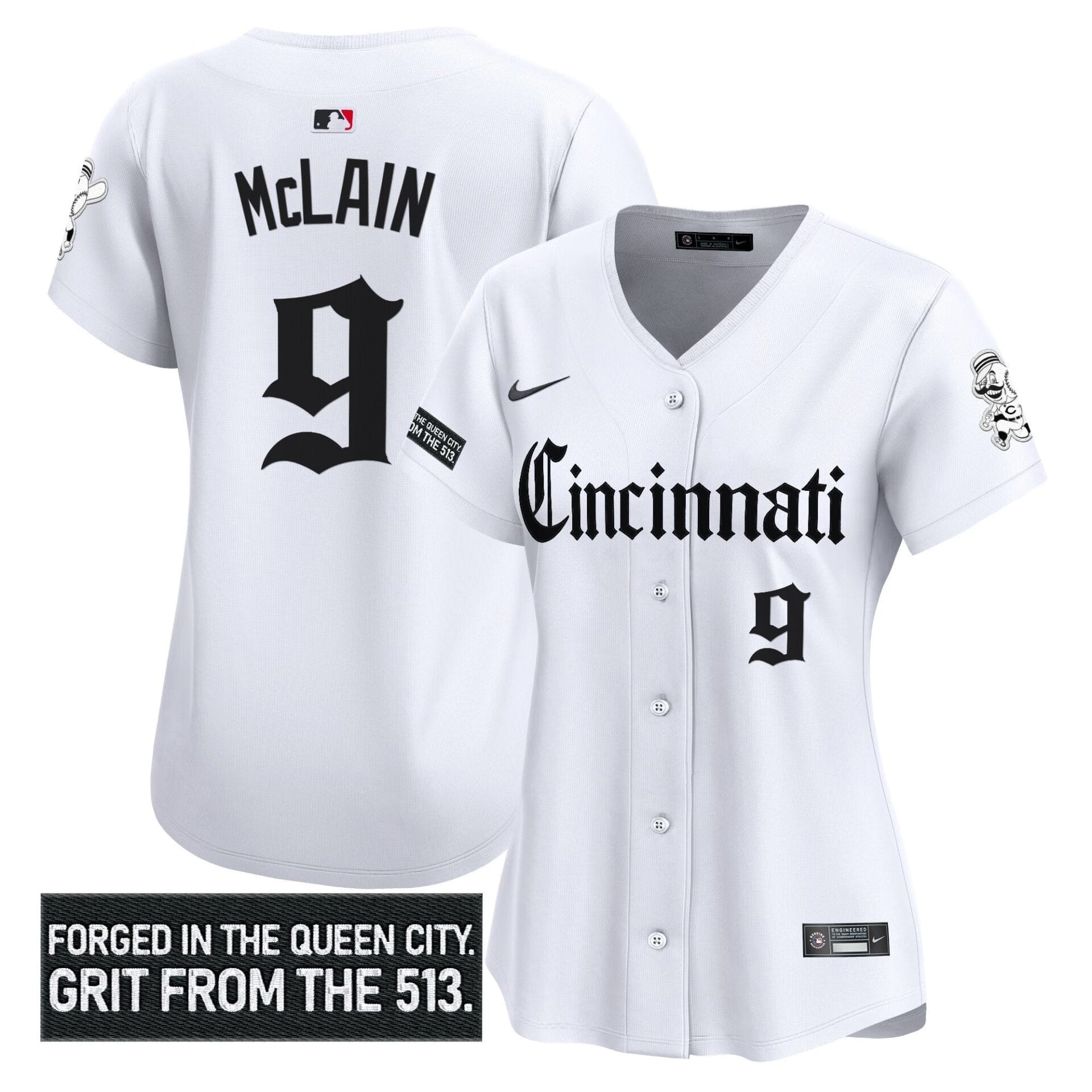 Women's Cincinnati Reds 'Gothic Queen City Edition' Vapor Premier Limited Jersey - All Stitched - Image 5