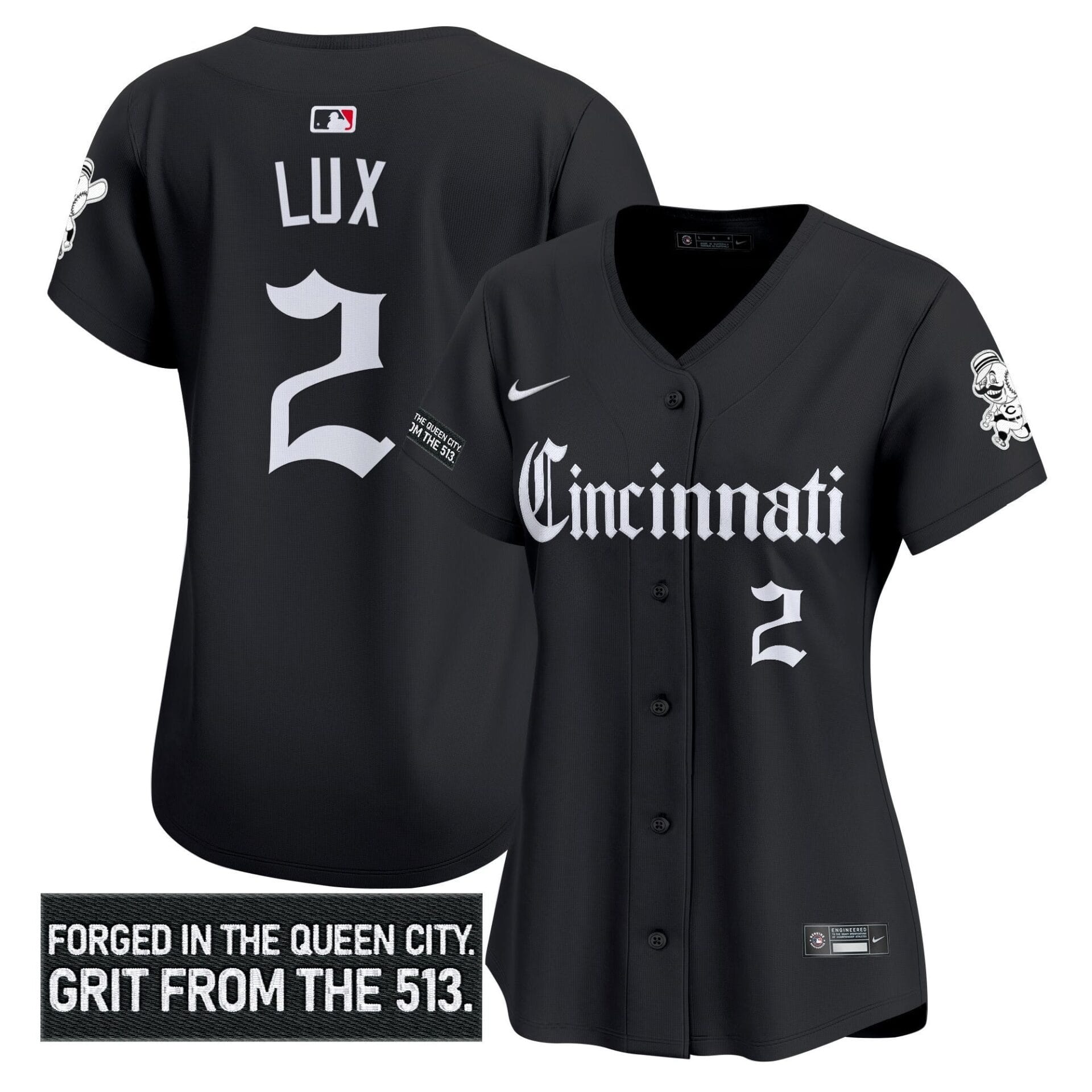 Women's Cincinnati Reds 'Gothic Queen City Edition' Vapor Premier Limited Jersey - All Stitched - Image 17