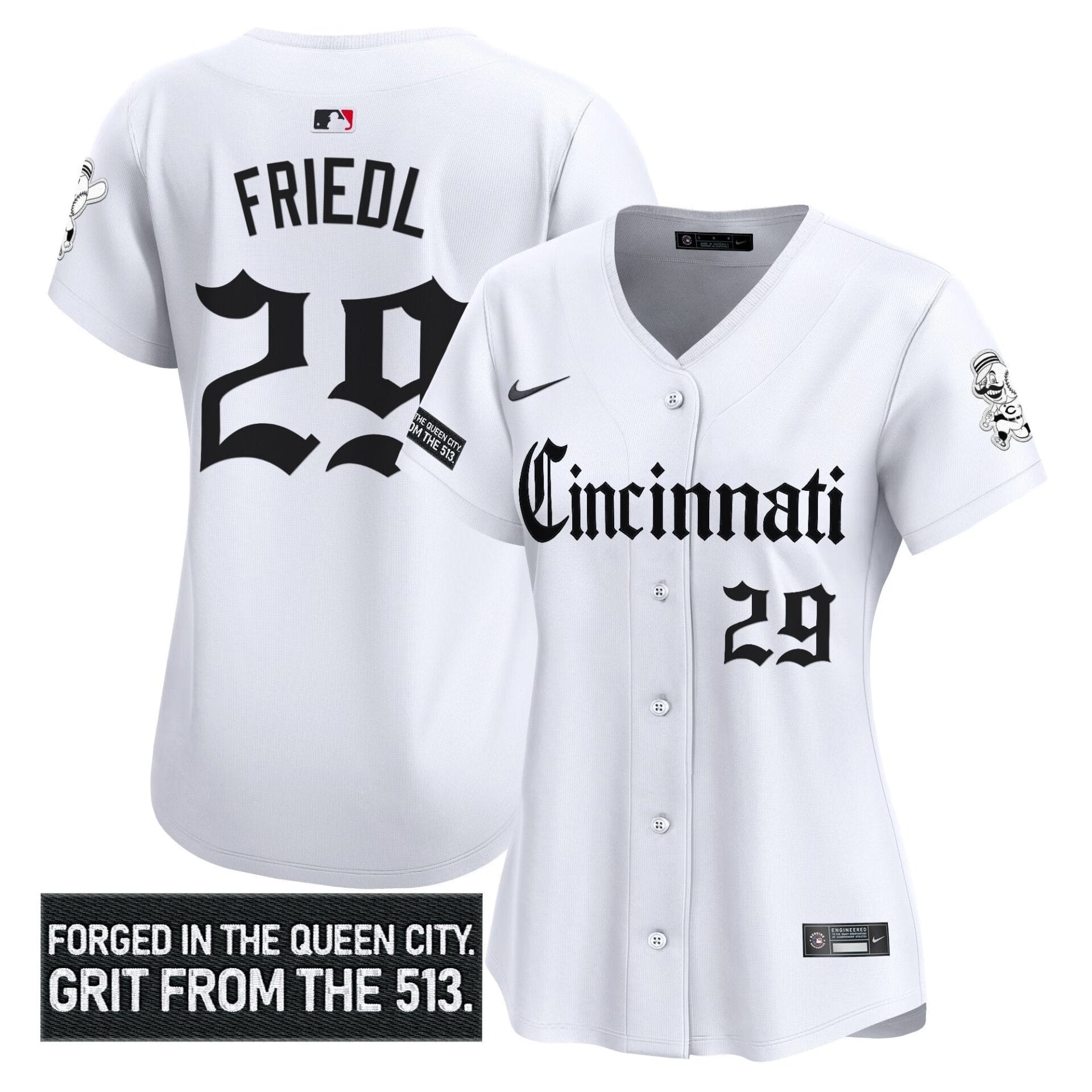 Women's Cincinnati Reds 'Gothic Queen City Edition' Vapor Premier Limited Jersey - All Stitched - Image 3
