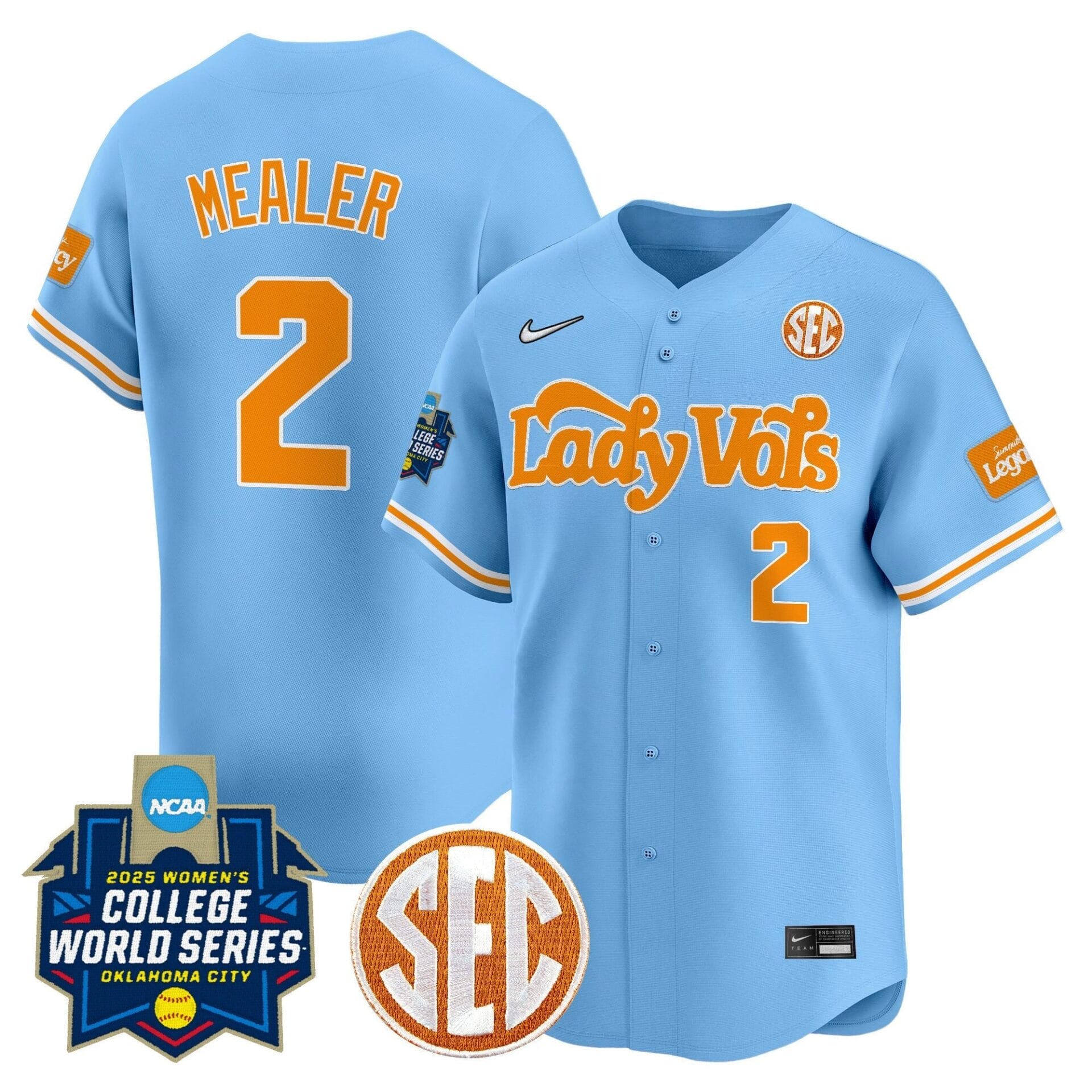 Tennessee Volunteers Softball 2025 World Series (WCWS) Vapor Premier Limited Jersey - All Stitched - Image 3