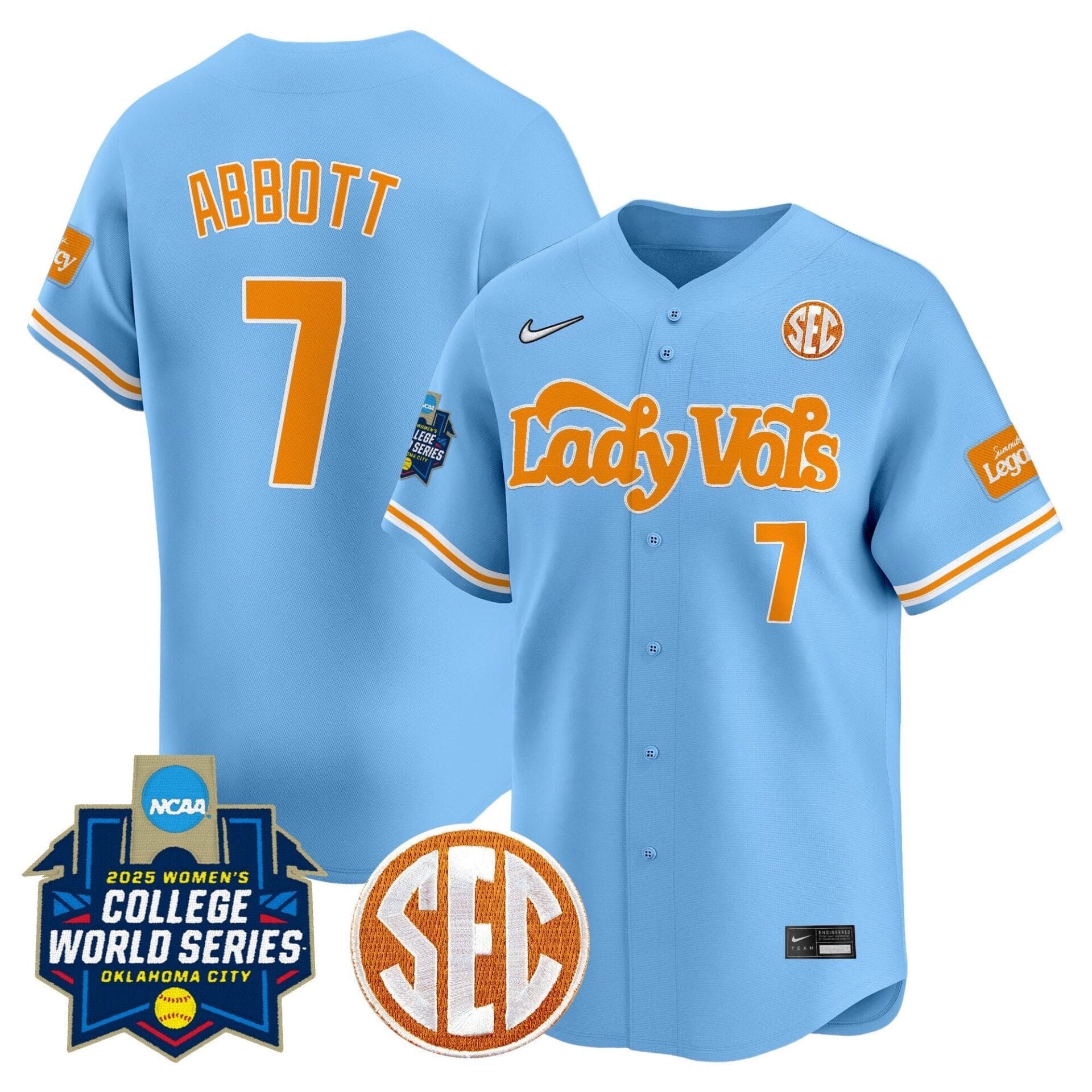 Tennessee Volunteers Softball 2025 World Series (WCWS) Vapor Premier Limited Jersey - All Stitched - Image 8
