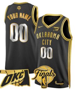Alternative view of Oklahoma City Thunder Custom Jersey - Final Patch - All Stitched
