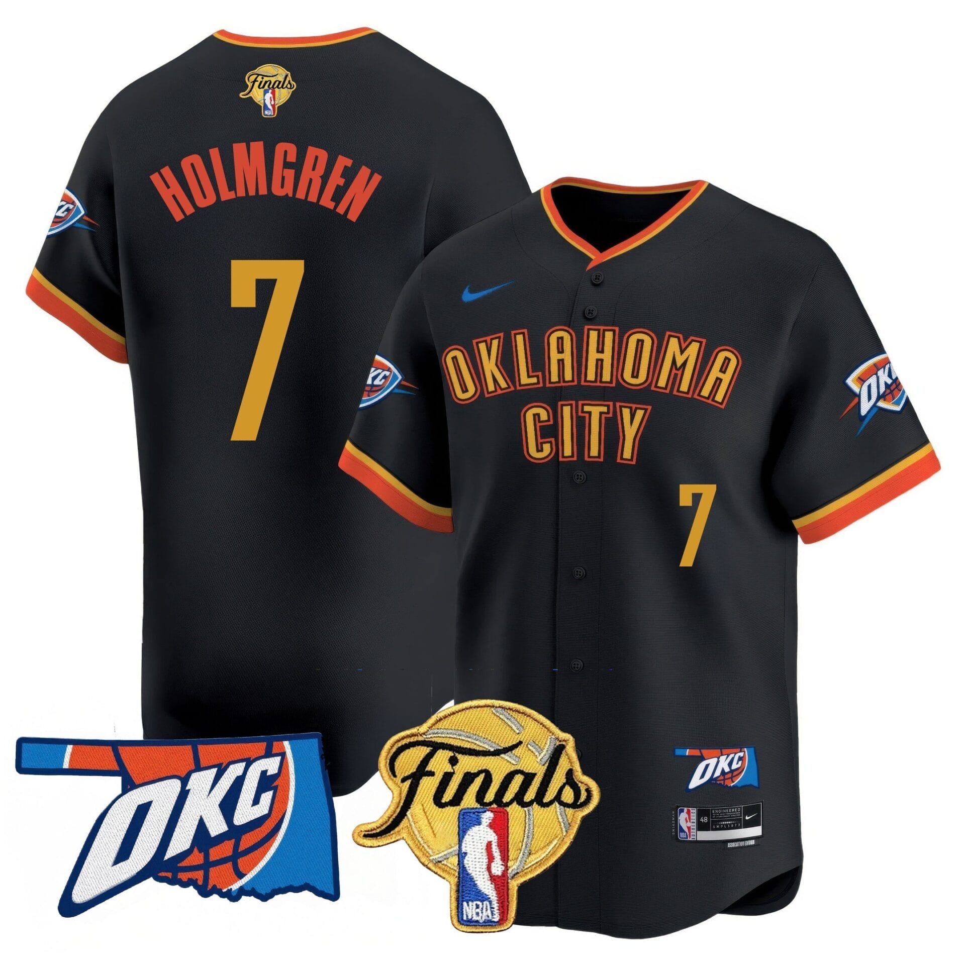 Oklahoma City Thunder Baseball Jersey - Final Patch - All Stitched - Image 5