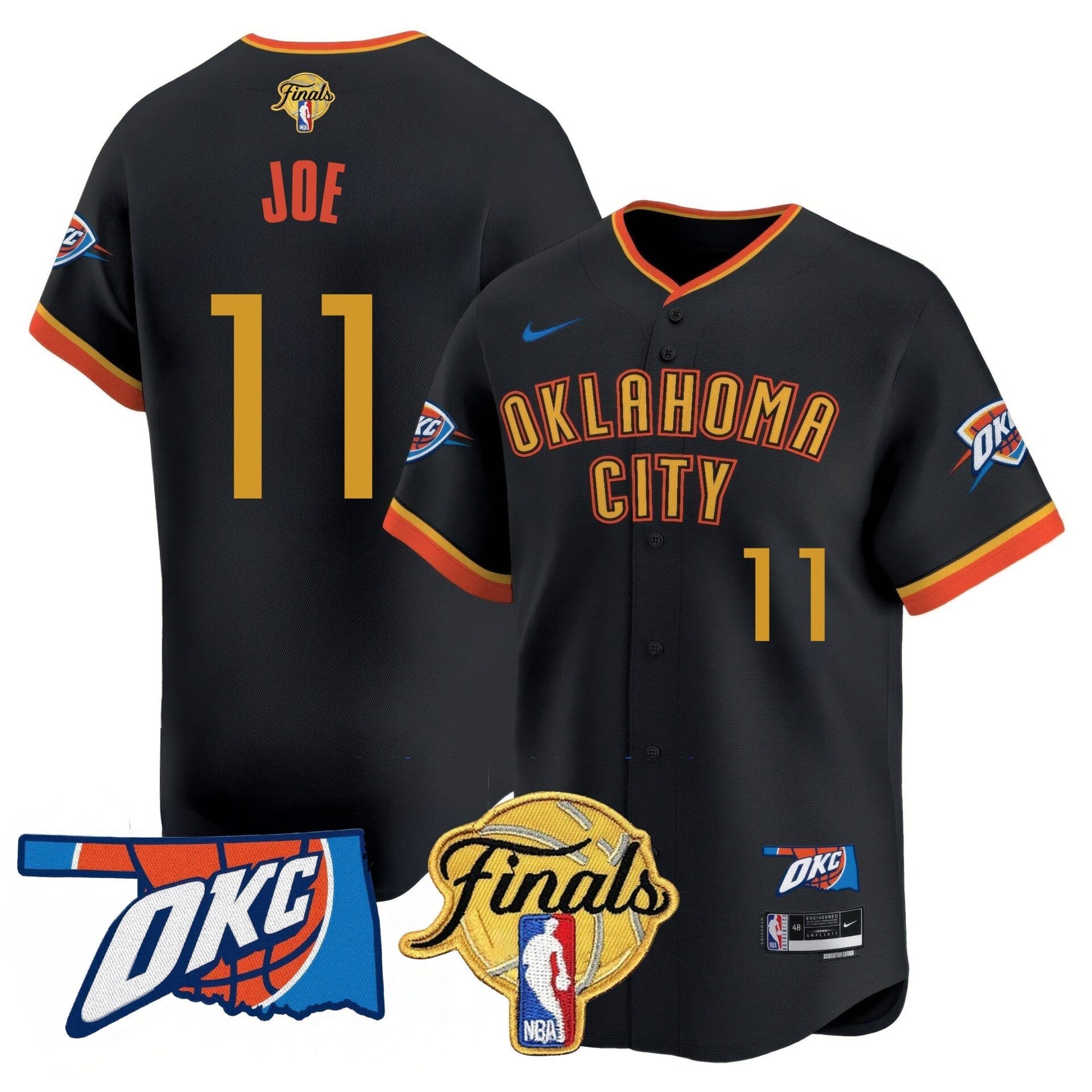 Oklahoma City Thunder Baseball Jersey - Final Patch - All Stitched - Image 6