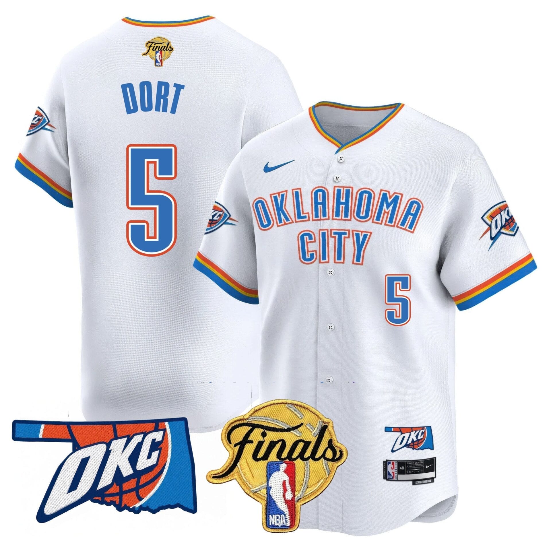Oklahoma City Thunder Baseball Jersey - Final Patch - All Stitched - Image 10